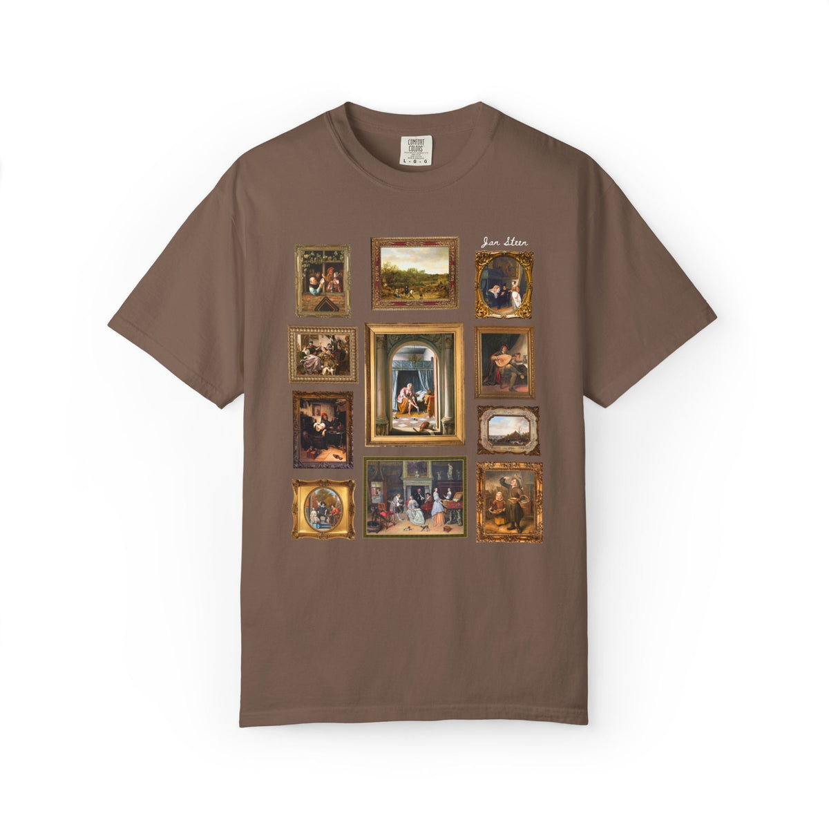 Jan Steen Dutch Golden Age Art History Buff Tee Shirt for European Art Historian or Humanities Teacher, Woman at Her Toilet Famous Painting - Opal and June