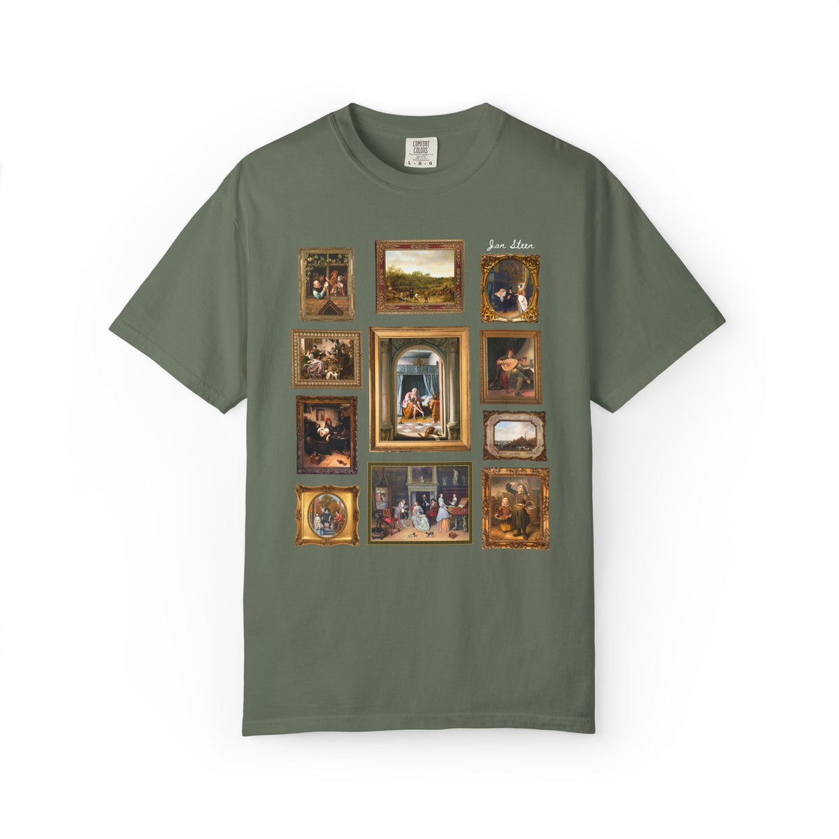Jan Steen Dutch Golden Age Art History Buff Tee Shirt for European Art Historian or Humanities Teacher, Woman at Her Toilet Famous Painting - Opal and June