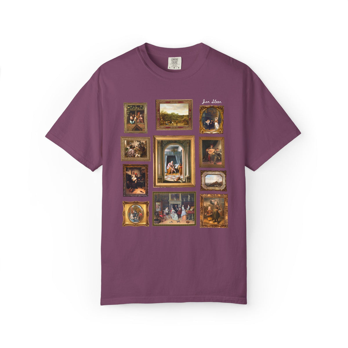 Jan Steen Dutch Golden Age Art History Buff Tee Shirt for European Art Historian or Humanities Teacher, Woman at Her Toilet Famous Painting - Opal and June