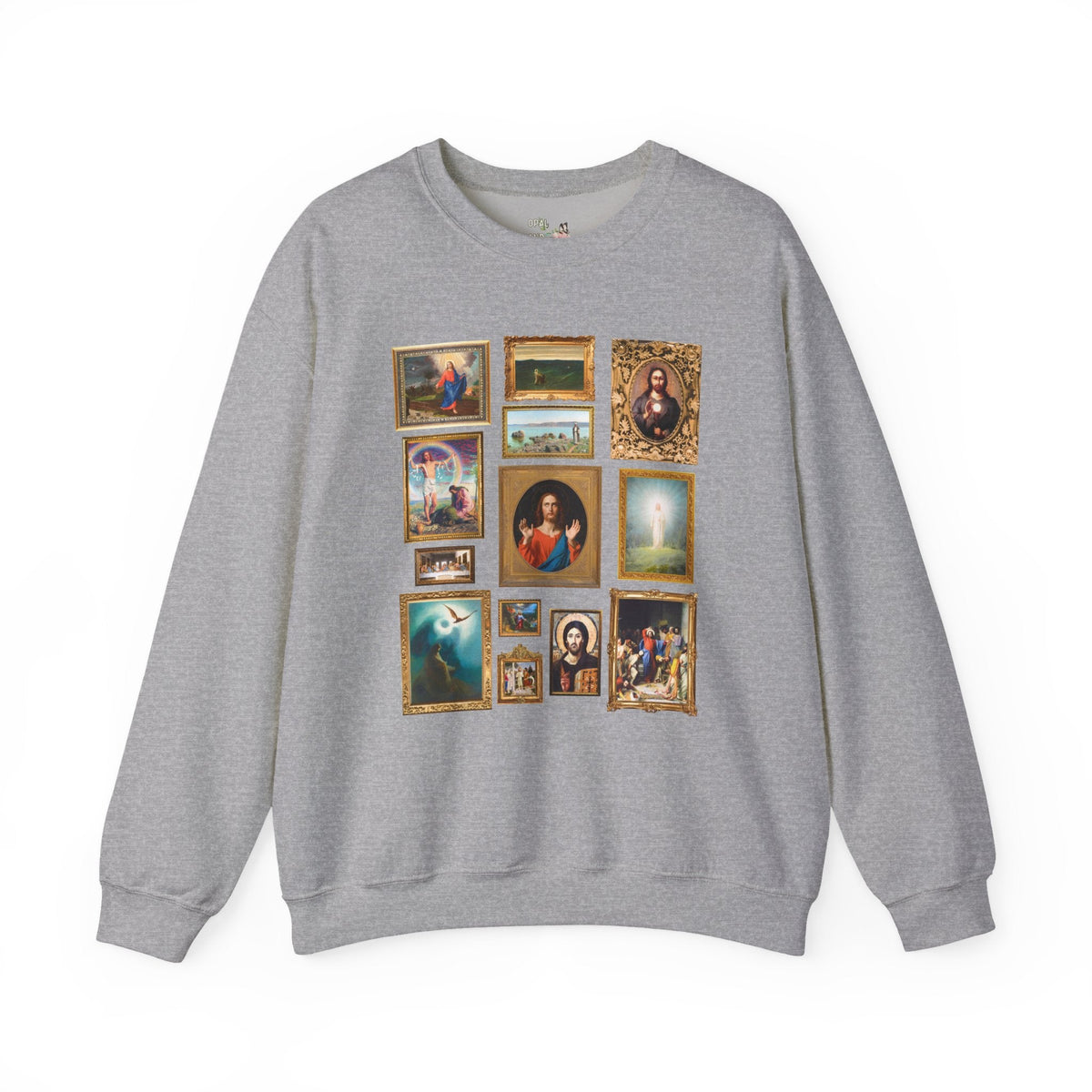 Jesus Art History Sweatshirt with Famous Paintings of Christ, 19th Century Art History, Ancient Art History Lover, Christian Museum Lover Crewneck - Opal and June