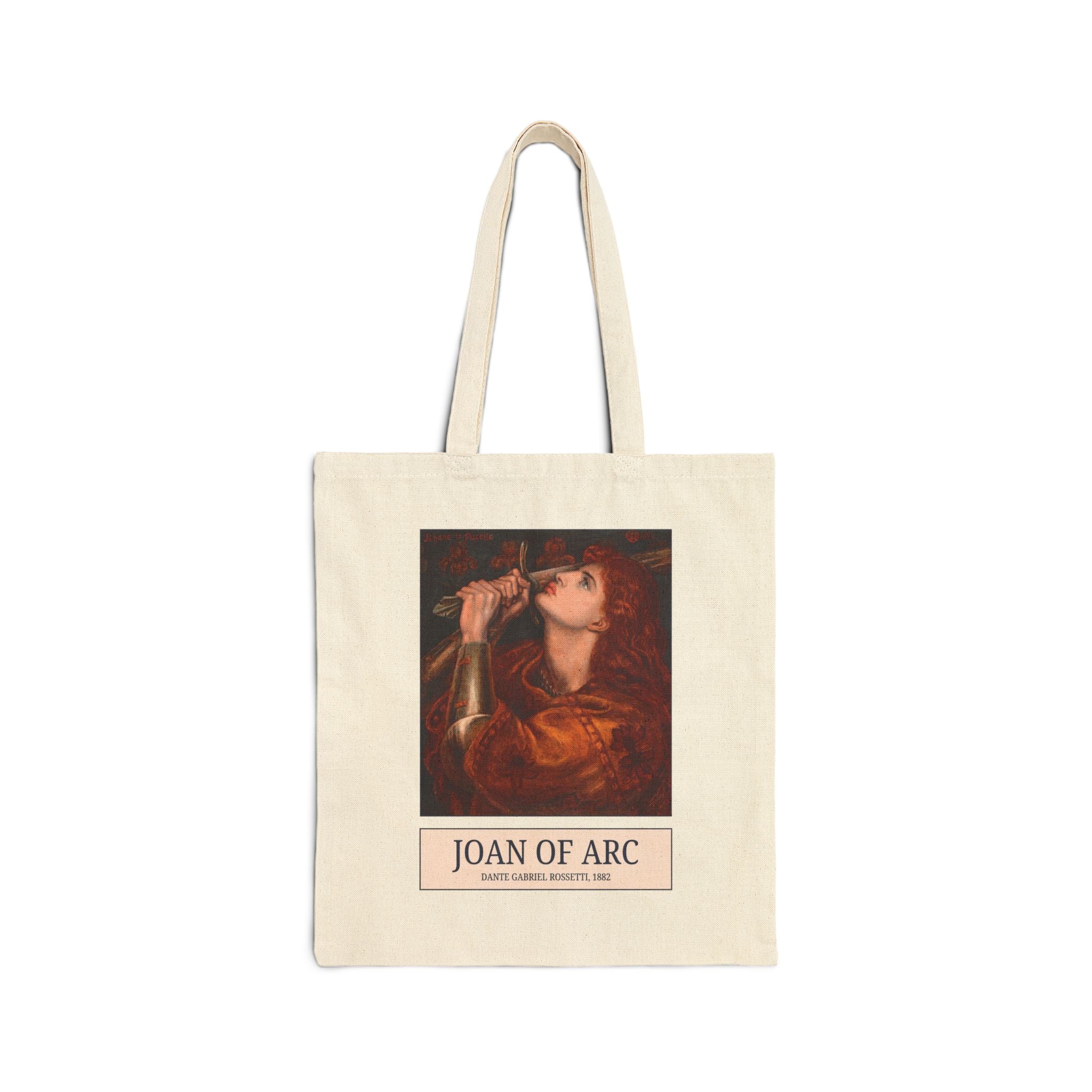 Joan of Arc Dante Gabriel Rossetti Tote Bag, Famous 19th Century Painting, Women's History, French Military History, Pre - Raphaelite Art History Gift - Opal and June