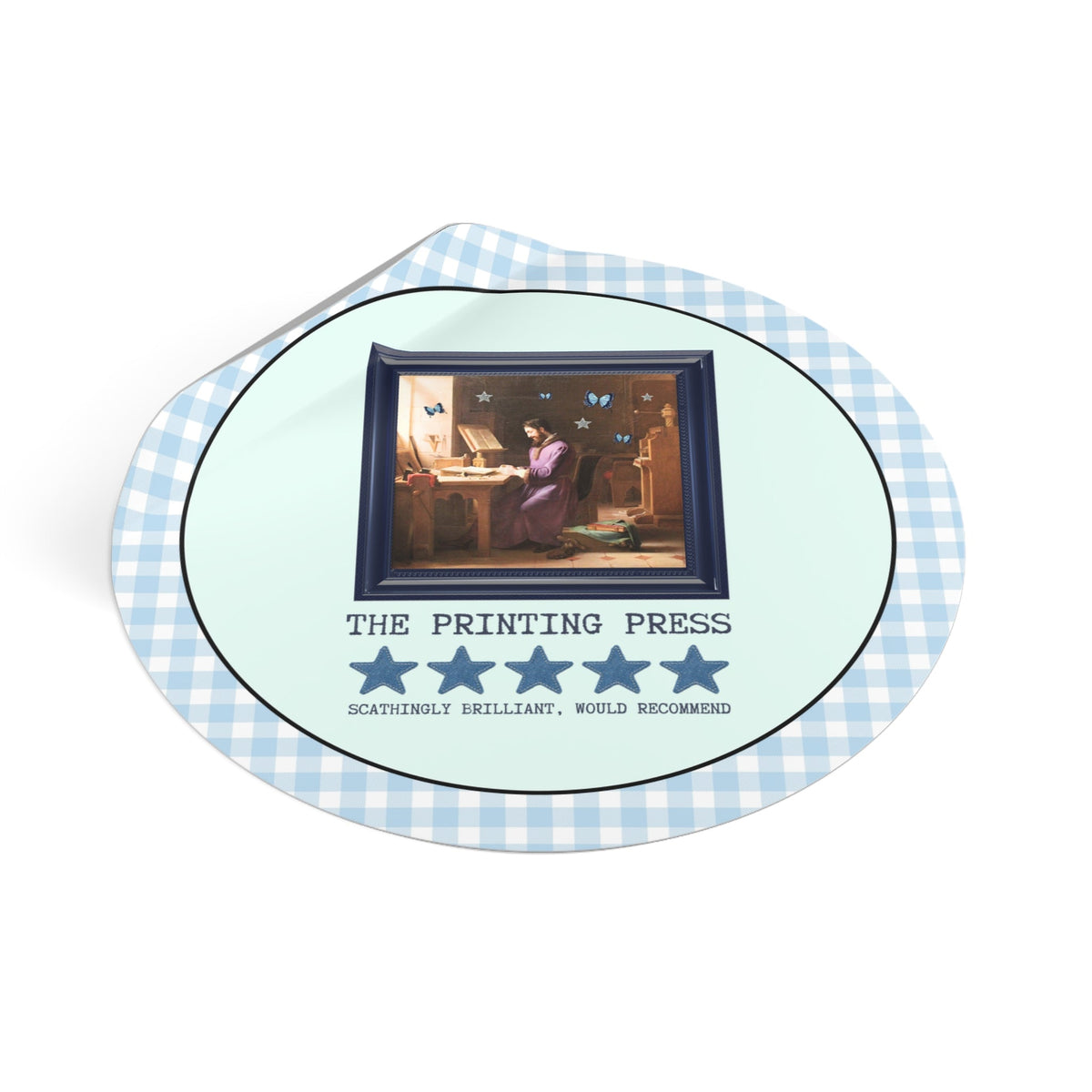 Johannes Gutenberg Art History Book Lover Sticker - Opal and June