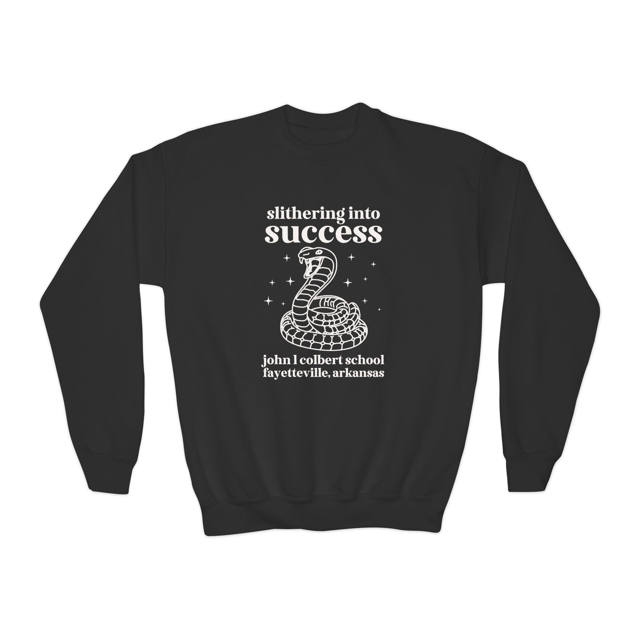 John L Colbert Kids Sweatshirt: Slithering into Success | FPS + Opal and June Kids Sweatshirt, Fayetteville Public Schools - Opal and June