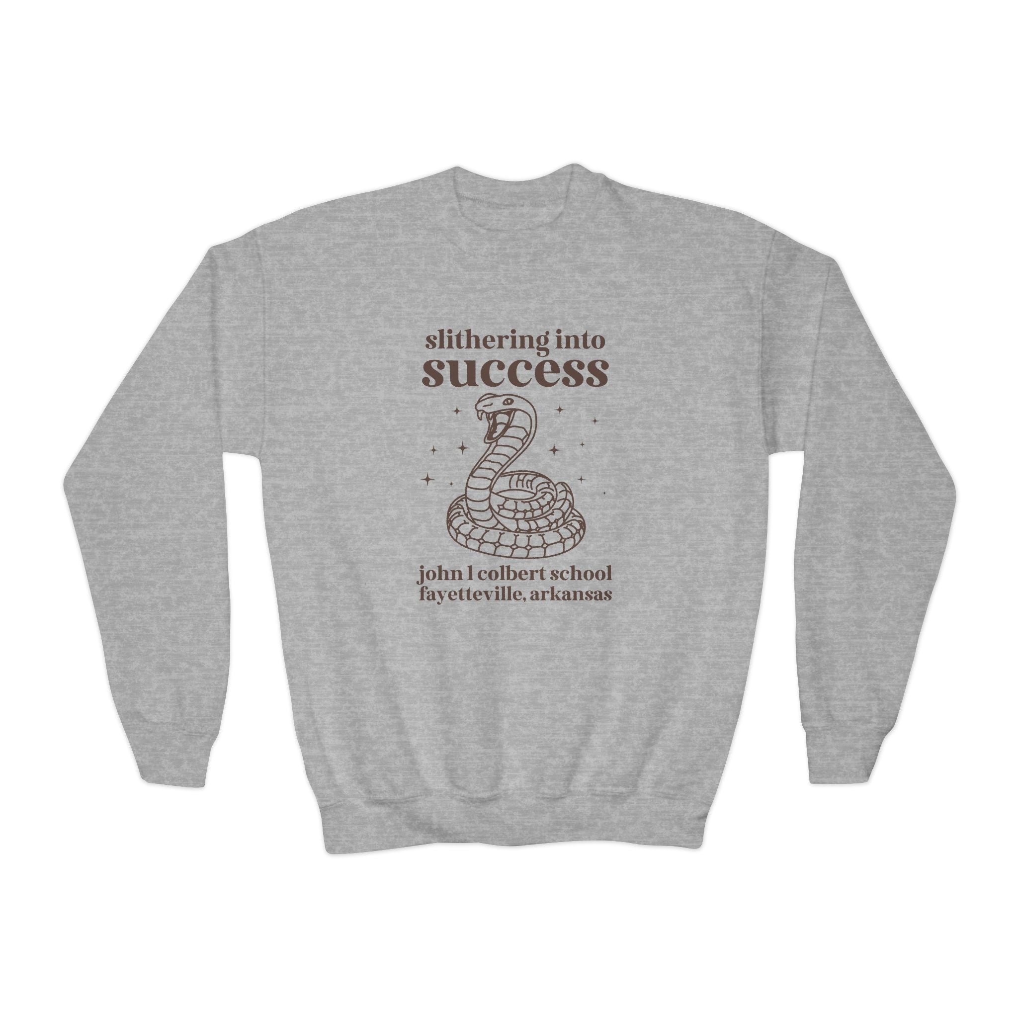 John L Colbert Kids Sweatshirt: Slithering into Success | FPS + Opal and June Kids Sweatshirt, Fayetteville Public Schools - Opal and June