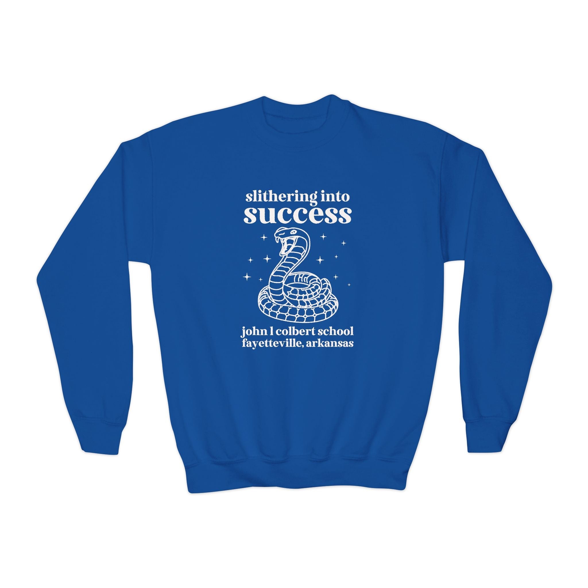 John L Colbert Kids Sweatshirt: Slithering into Success | FPS + Opal and June Kids Sweatshirt, Fayetteville Public Schools - Opal and June