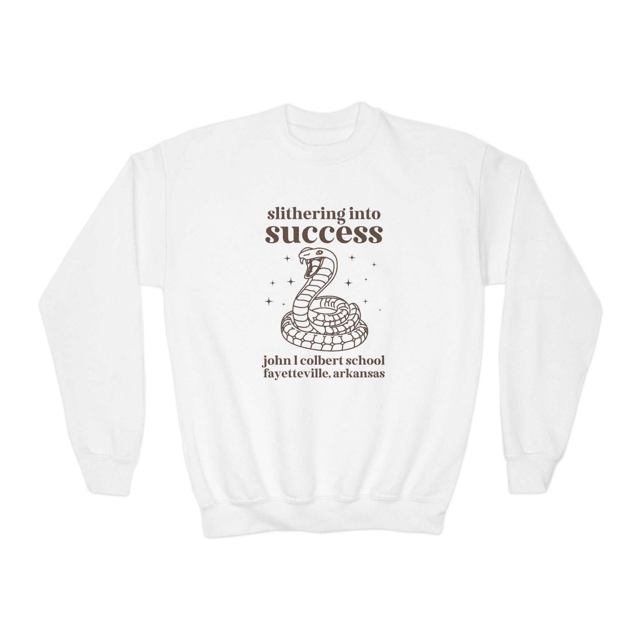 John L Colbert Kids Sweatshirt: Slithering into Success | FPS + Opal and June Kids Sweatshirt, Fayetteville Public Schools - Opal and June