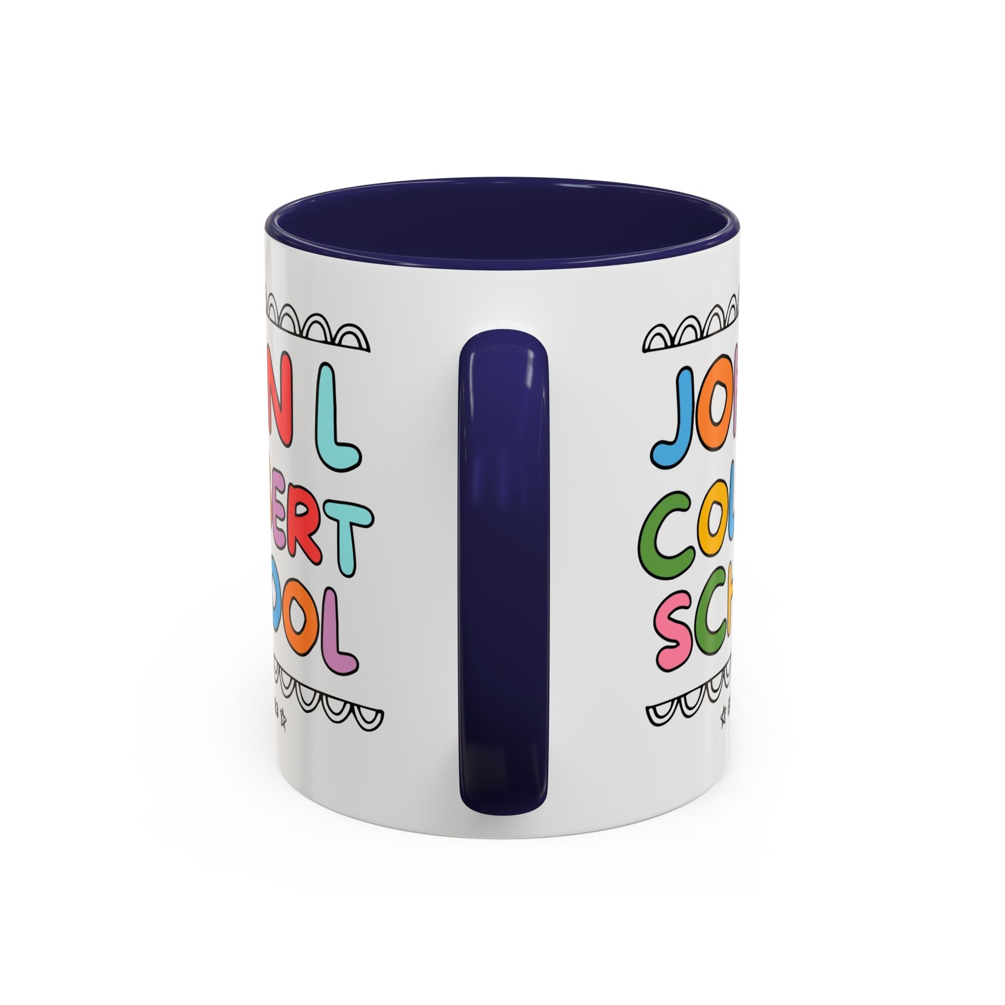 John L Colbert School 11 Oz Coffee Mug: Rainbow Letters | FPS + Opal and June Coffee Mug, Fayetteville Public Schools - Opal and June