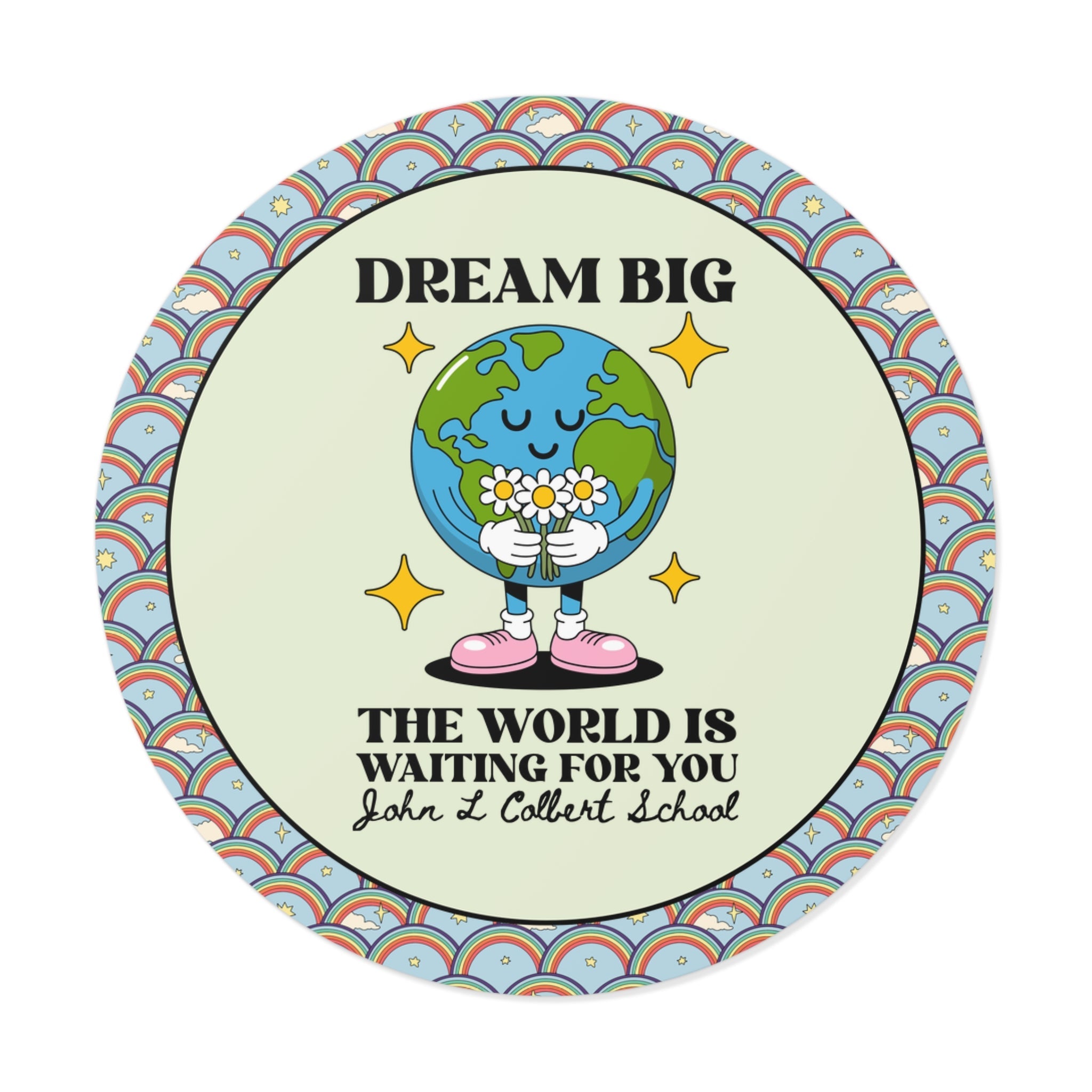 John L Colbert School Sticker: The World is Waiting for You - Opal and June