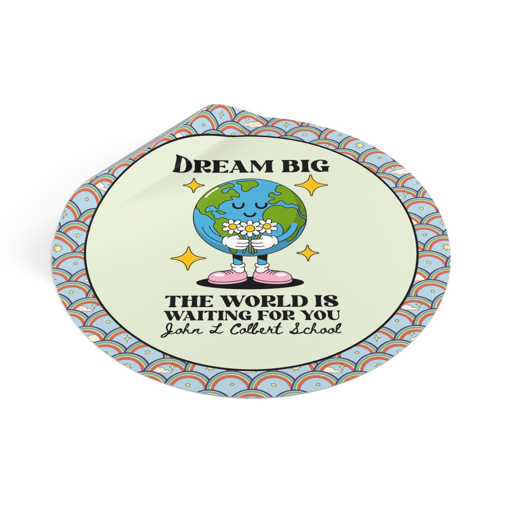 John L Colbert School Sticker: The World is Waiting for You - Opal and June