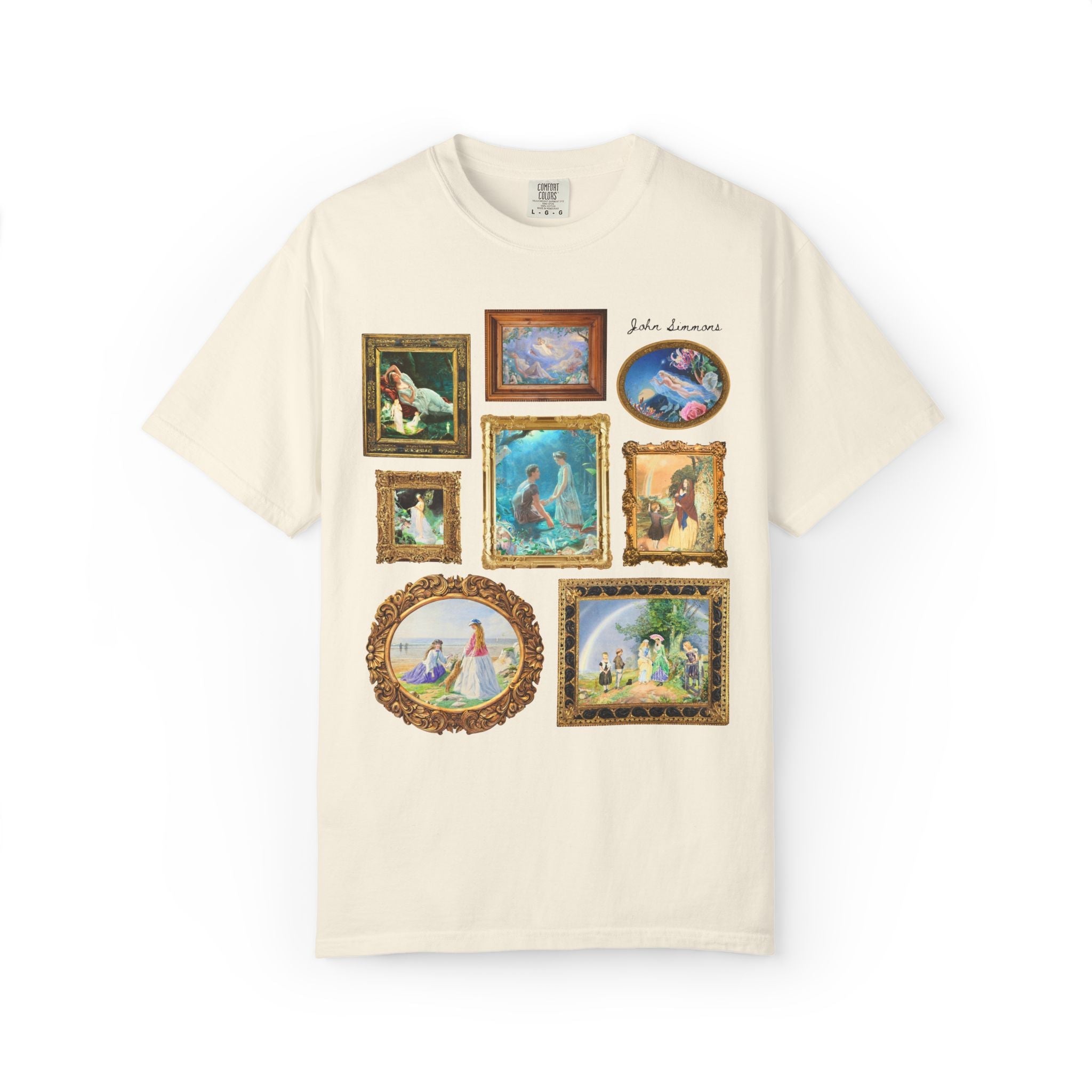 John Simmons Art History Lover T-Shirt: Famous Paintings | Colorful Fairycore William Shakespeare Tee for Book Lover, Art Historian Tee - Opal and June