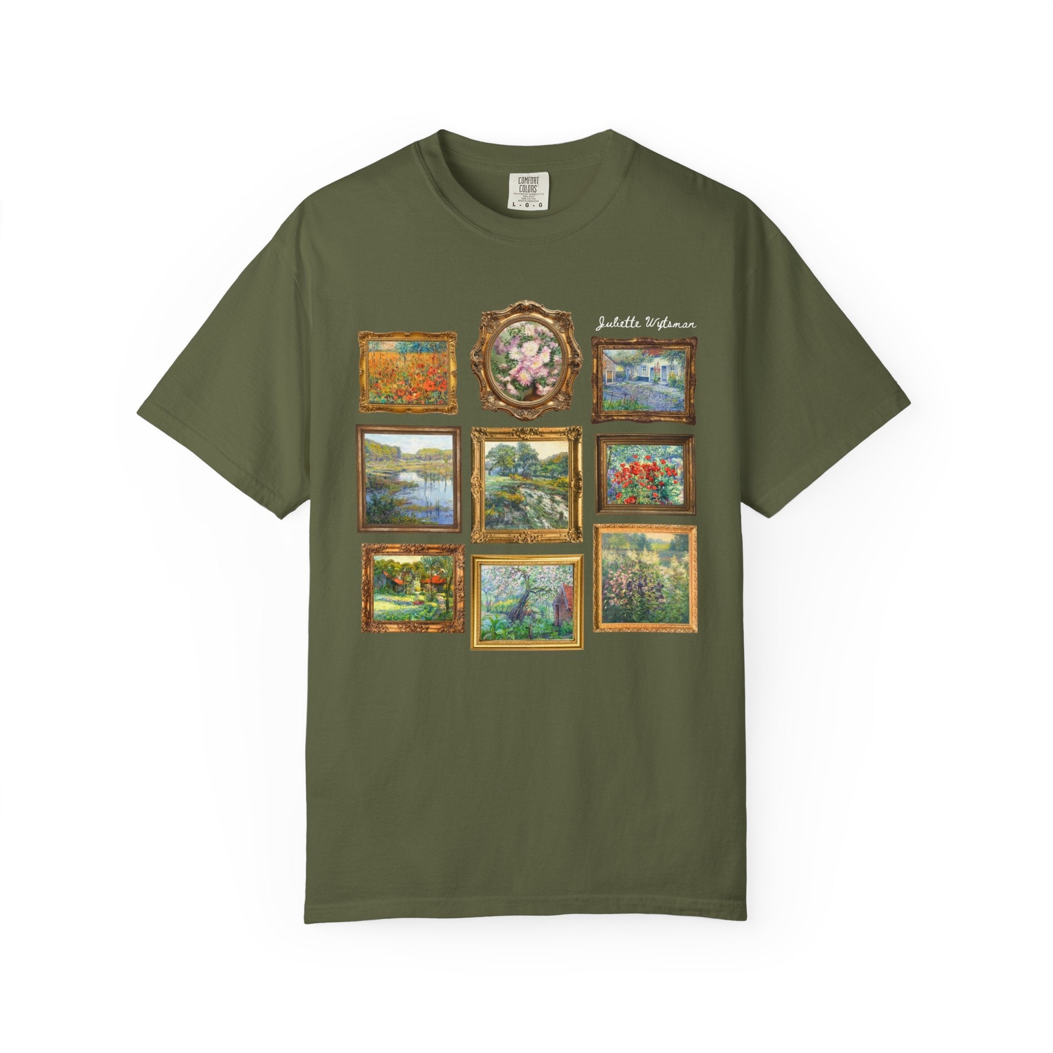 Juliette Wytsman European Art History Tee Shirt: Belgian Impressionist Paintings, Floral Goblincore Shirt for Garden Lover, Mom Who Gardens - Opal and June