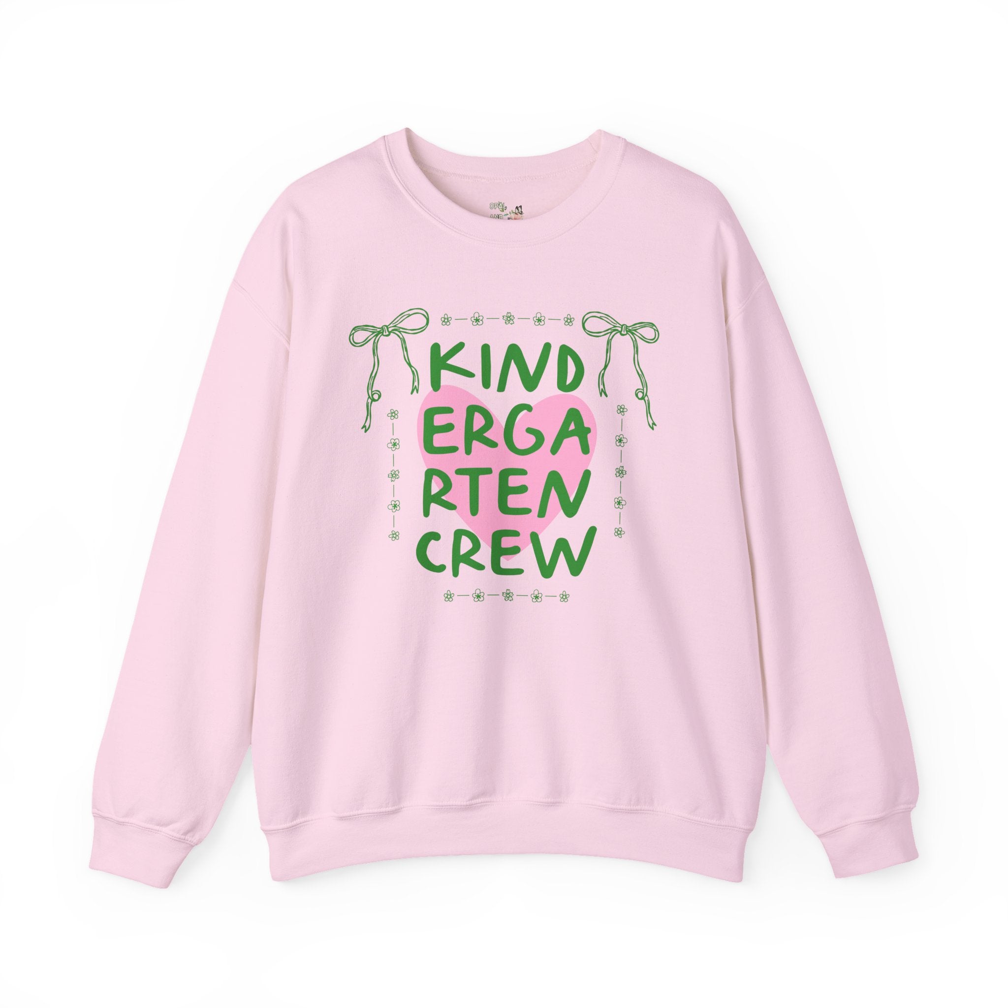 Kindergarten Crew Matching Teacher Sweatshirt, Back To School Kindergarten Team Crewneck for First Day of School or Meet the Teacher Night - Opal and June