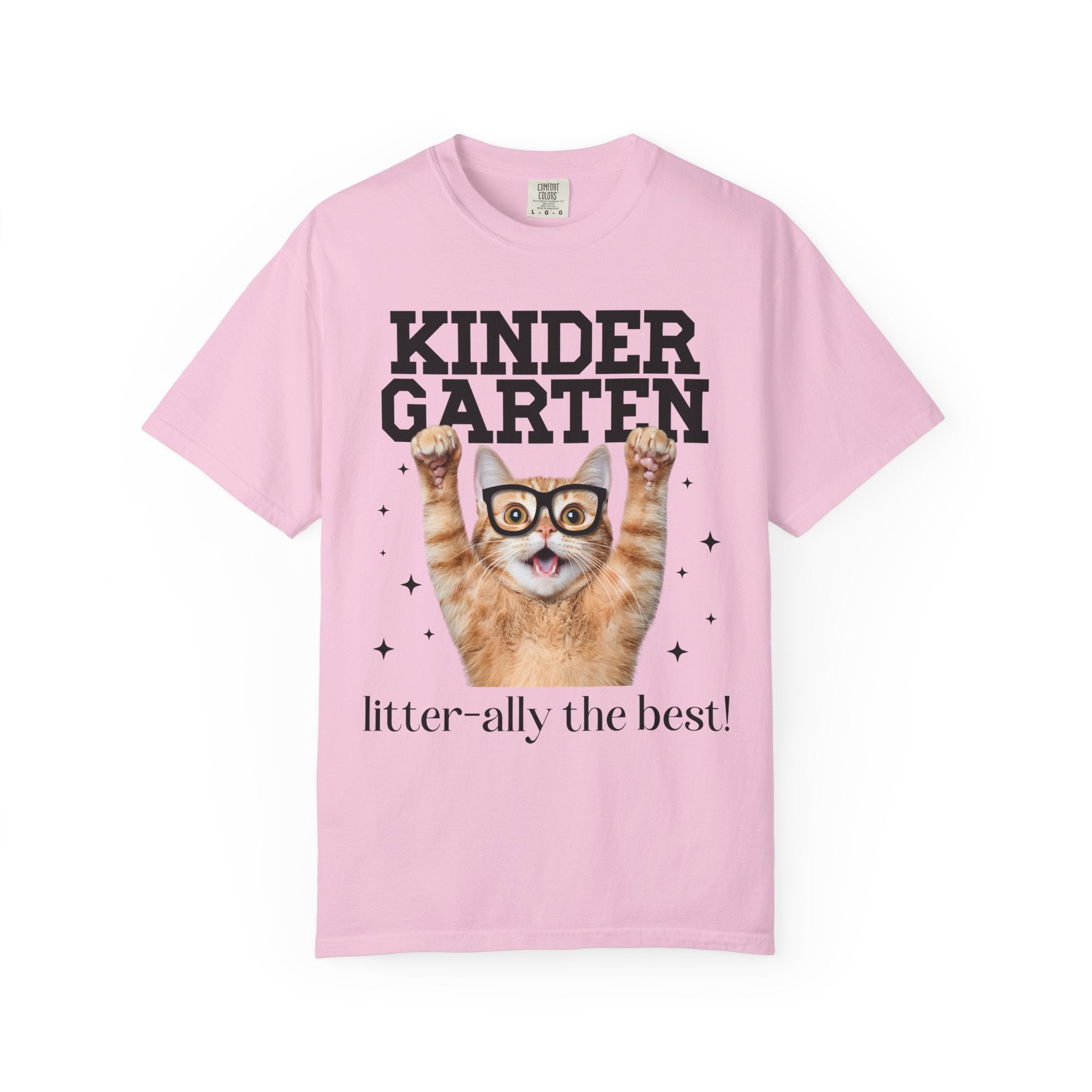 Kindergarten Teacher Cat Lover Tee Shirt for Back to School, Funny Saying Cat Mom or Cat Dad Gift, First Day of School Teacher Team Shirt - Opal and June
