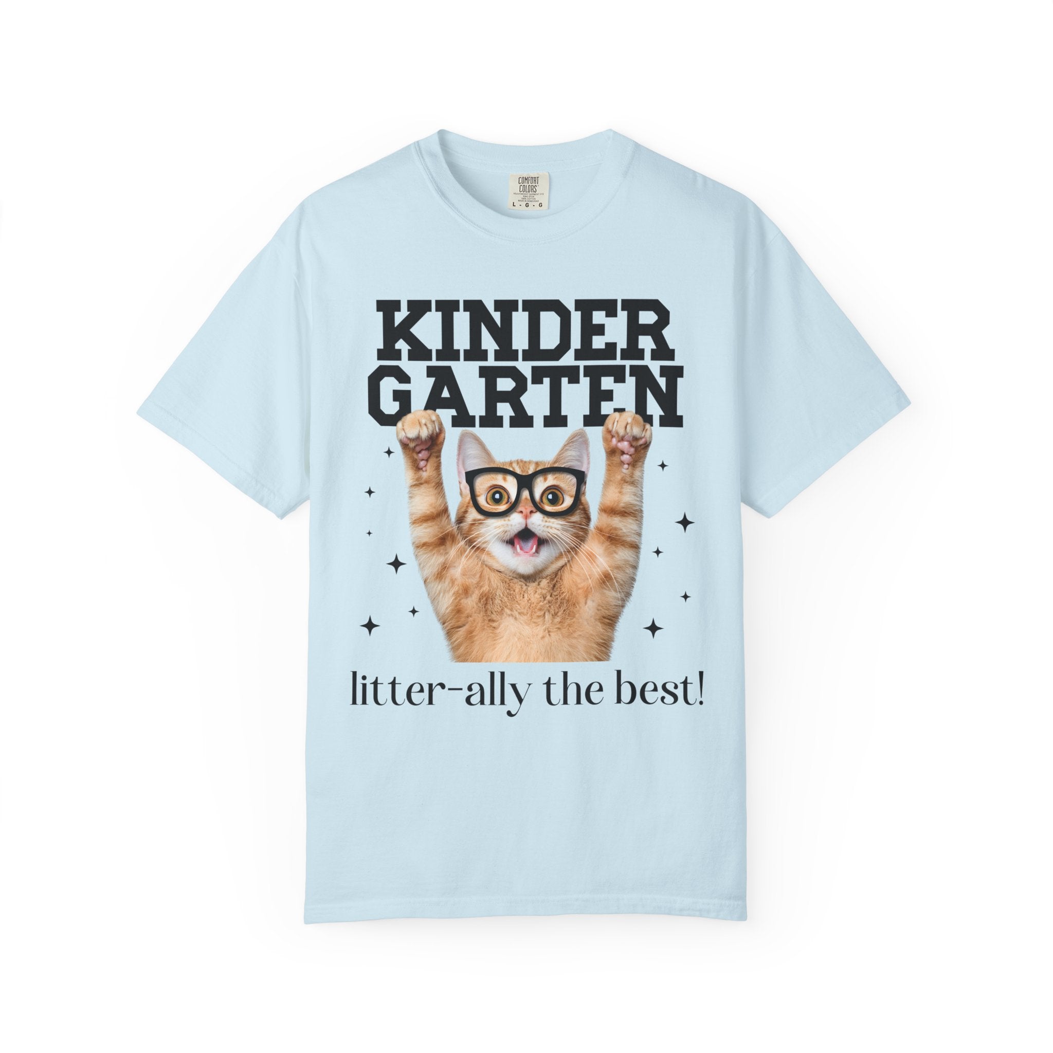 Kindergarten Teacher Cat Lover Tee Shirt for Back to School, Funny Saying Cat Mom or Cat Dad Gift, First Day of School Teacher Team Shirt - Opal and June
