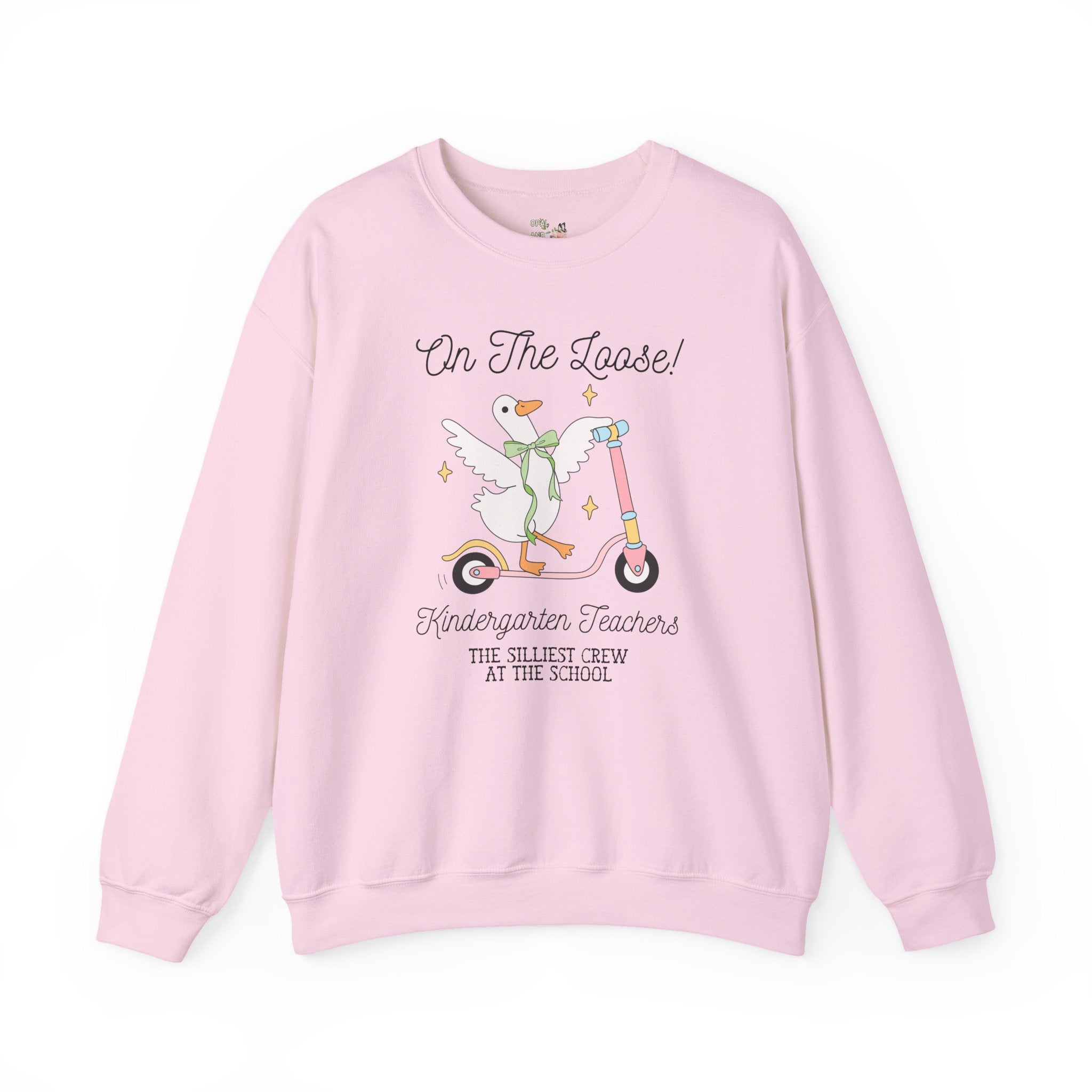Kindergarten Teacher Sweatshirt for Back to School, Matching Meet the Teacher Crewneck for First Day of School, Silly Goose Animal Lover Tee - Opal and June