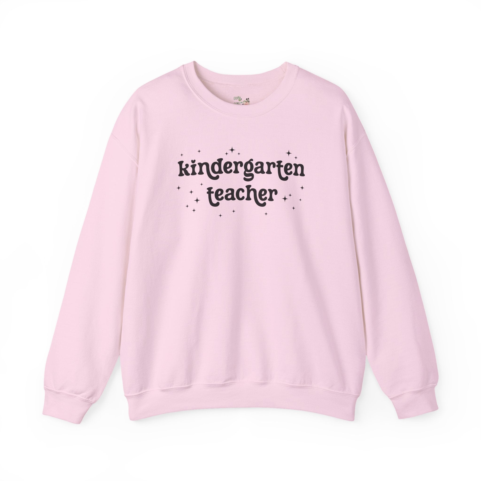 Kindergarten Teacher Team Sweatshirt, Retro Aesthetic Minimalist Kindergarten Crewneck for Back to School, Matching First Day of School - Opal and June