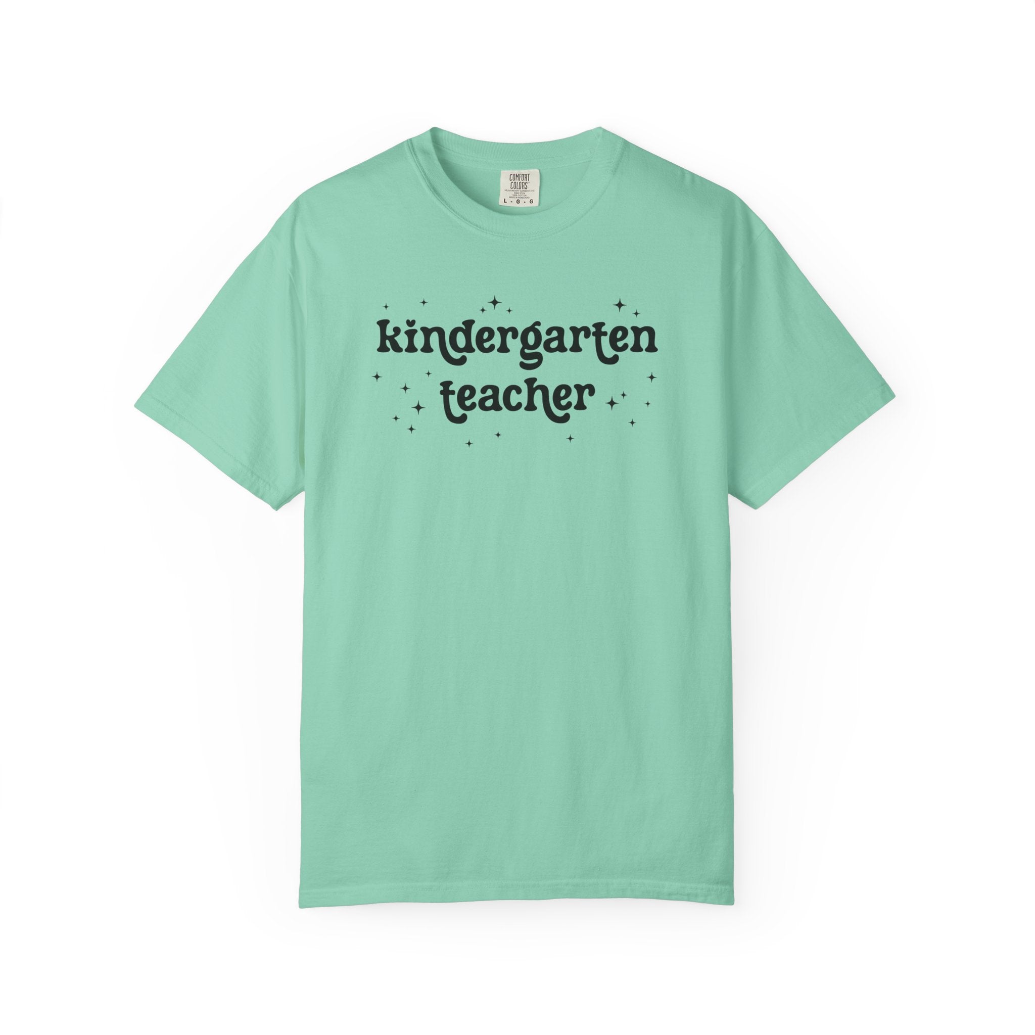 Kindergarten Teacher Team T-Shirt, Retro Aesthetic Minimalist Kindergarten Crew Tee Shirt for Back to School, Matching First Day of School - Opal and June