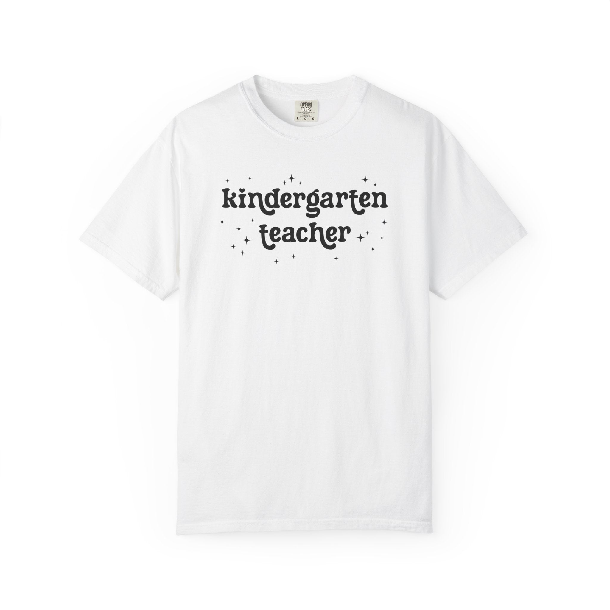 Kindergarten Teacher Team T-Shirt, Retro Aesthetic Minimalist Kindergarten Crew Tee Shirt for Back to School, Matching First Day of School - Opal and June