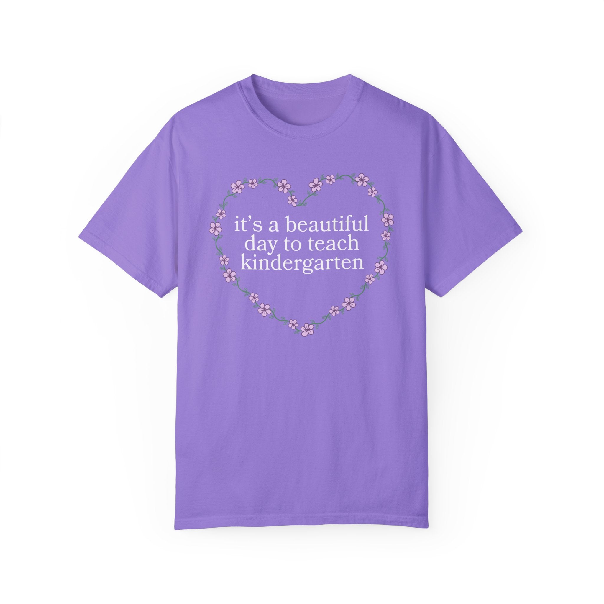 Kindergarten Teacher Tee Shirt: Cute Floral Cottagecore T-Shirt for Kindergarten Crew, Boho Matching Teacher T-Shirt, New Teaching Job Gift - Opal and June