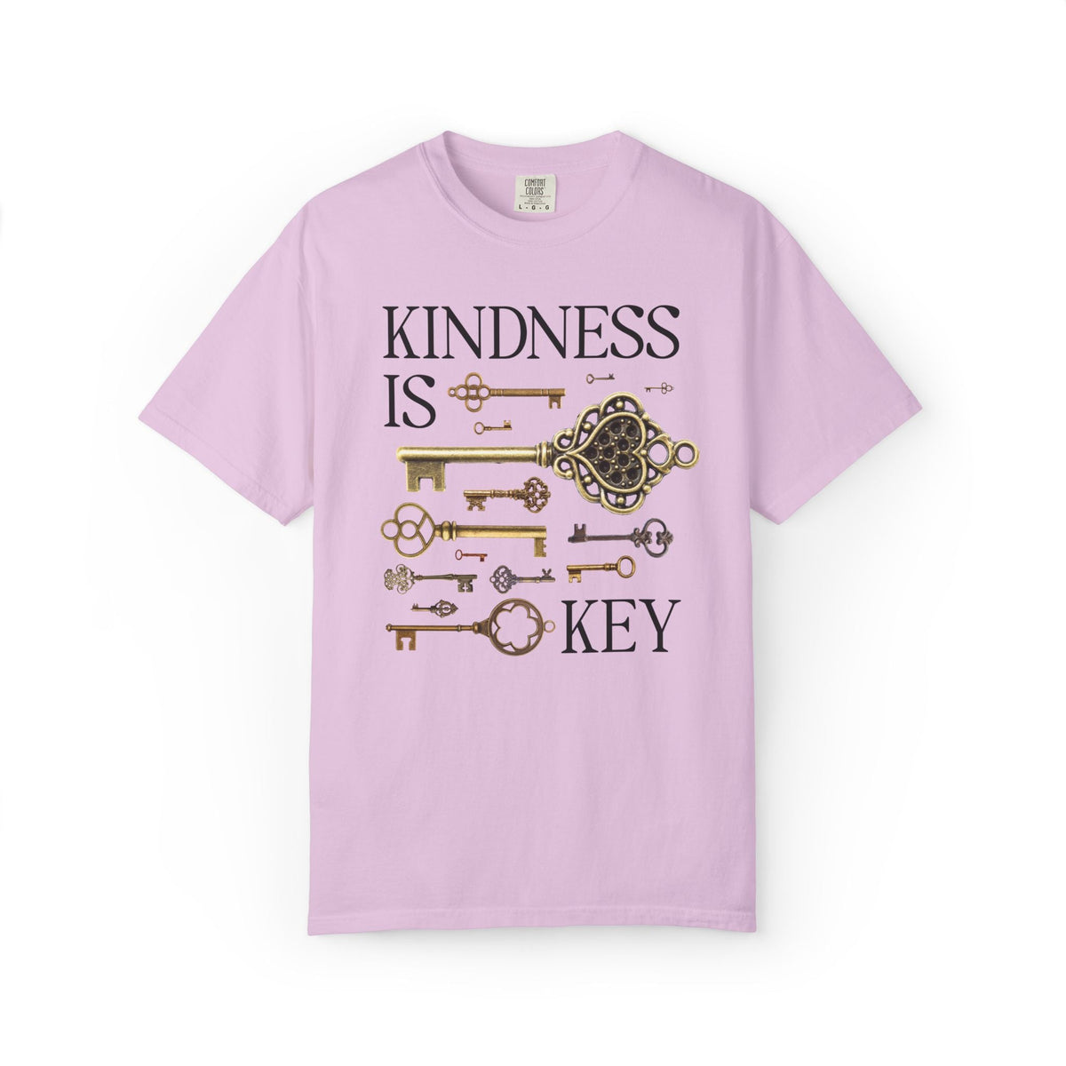 Kindness is Key: Cute Vintage Aesthetic Positive Affirmation T-Shirt for Teacher or Mom, Silly Sweet Mental Health Counselor Tee with Keys - Opal and June