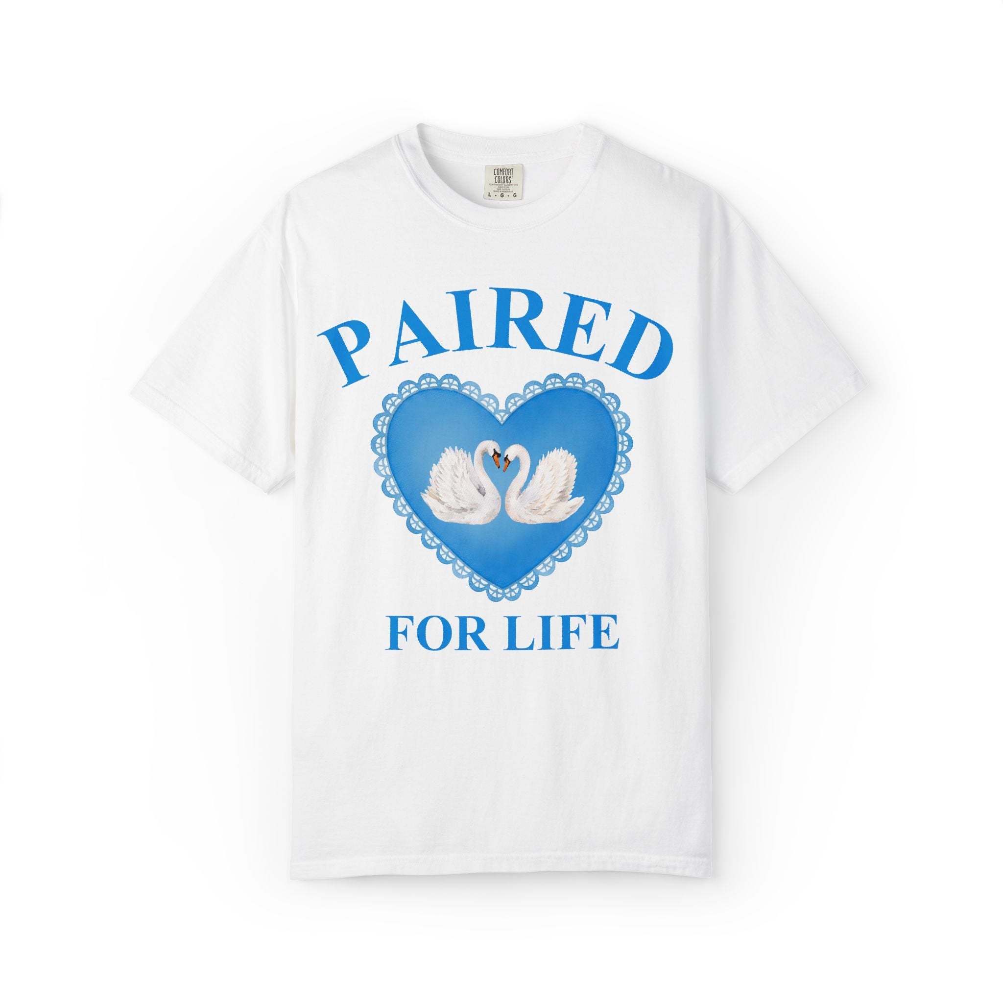 Kitschy Wedding Matching Bachelorette Tee with Swans for Animal Lover: Paired for Life, Funny Saying Bridal Party Tee for Bachelorette Trip - Opal and June