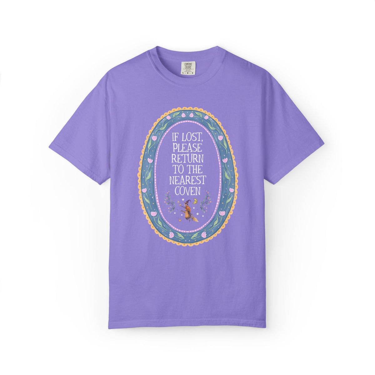Kitschy Witchy Tee Shirt for Spooky Season or Halloween, Nostalgic Halloween Lover Tee: If Lost, Please Return to the Nearest Coven T-Shirt - Opal and June