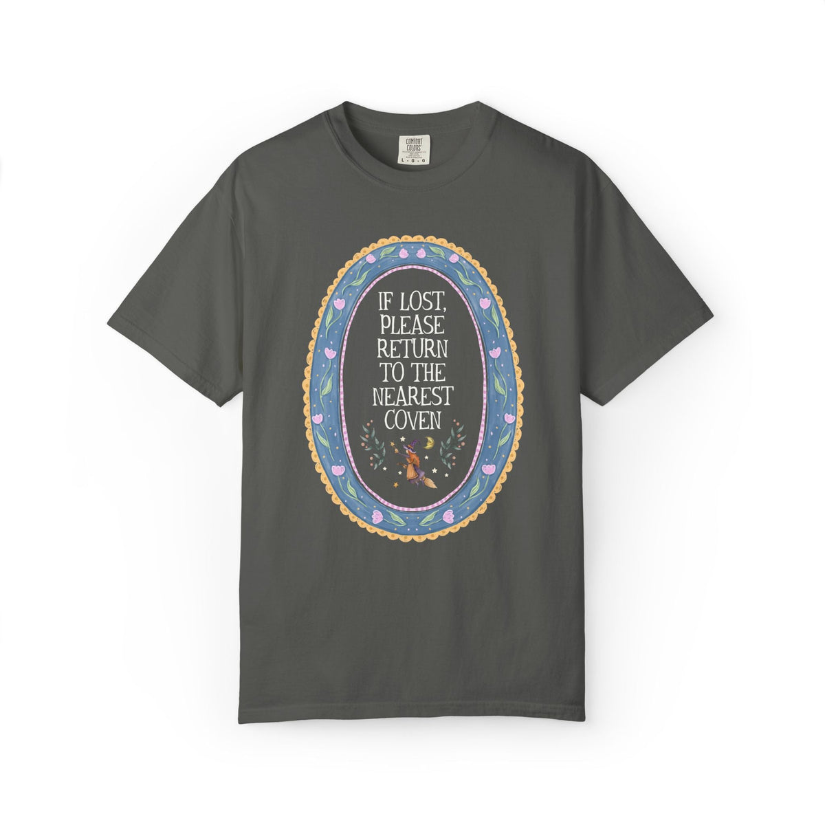 Kitschy Witchy Tee Shirt for Spooky Season or Halloween, Nostalgic Halloween Lover Tee: If Lost, Please Return to the Nearest Coven T-Shirt - Opal and June