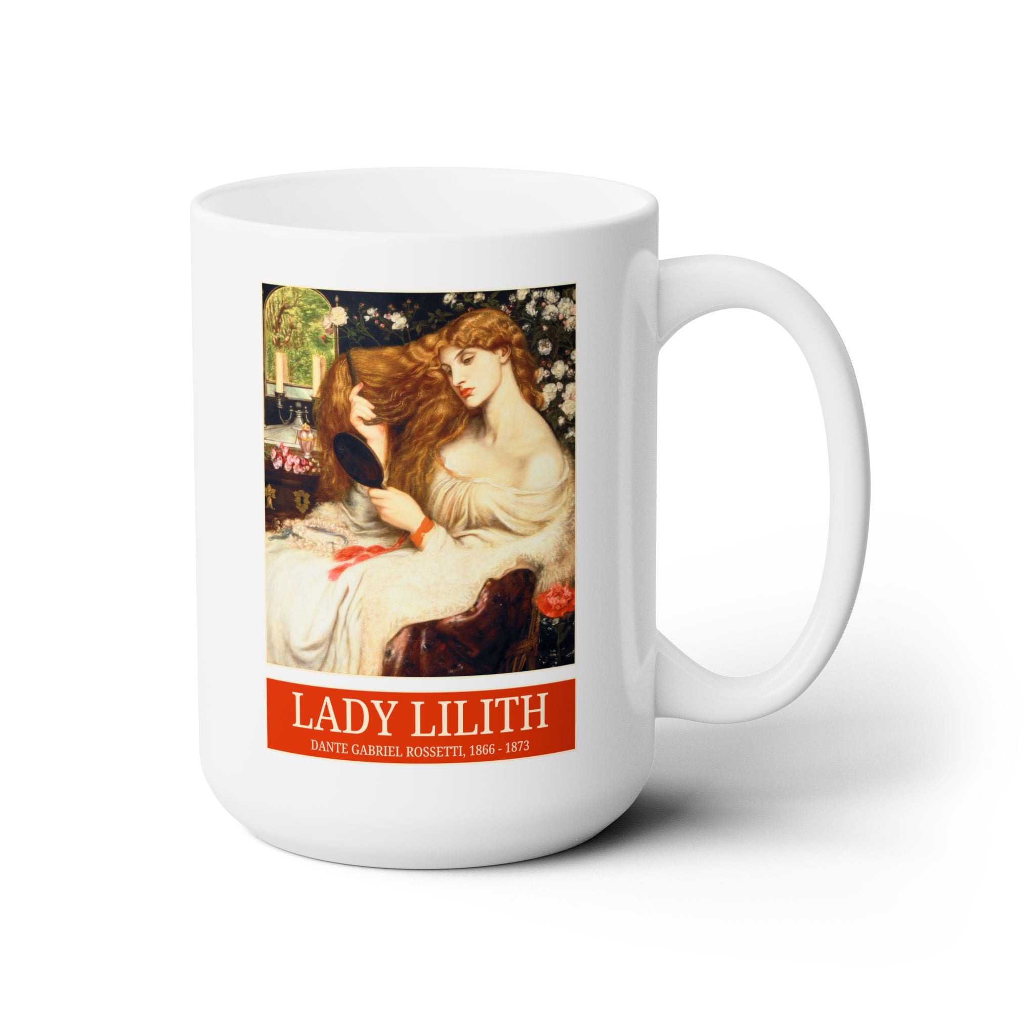 Lady Lilith by Dante Gabriel Rossetti Coffee Mug: Floral Art History Gift for Humanities Major - Opal and June