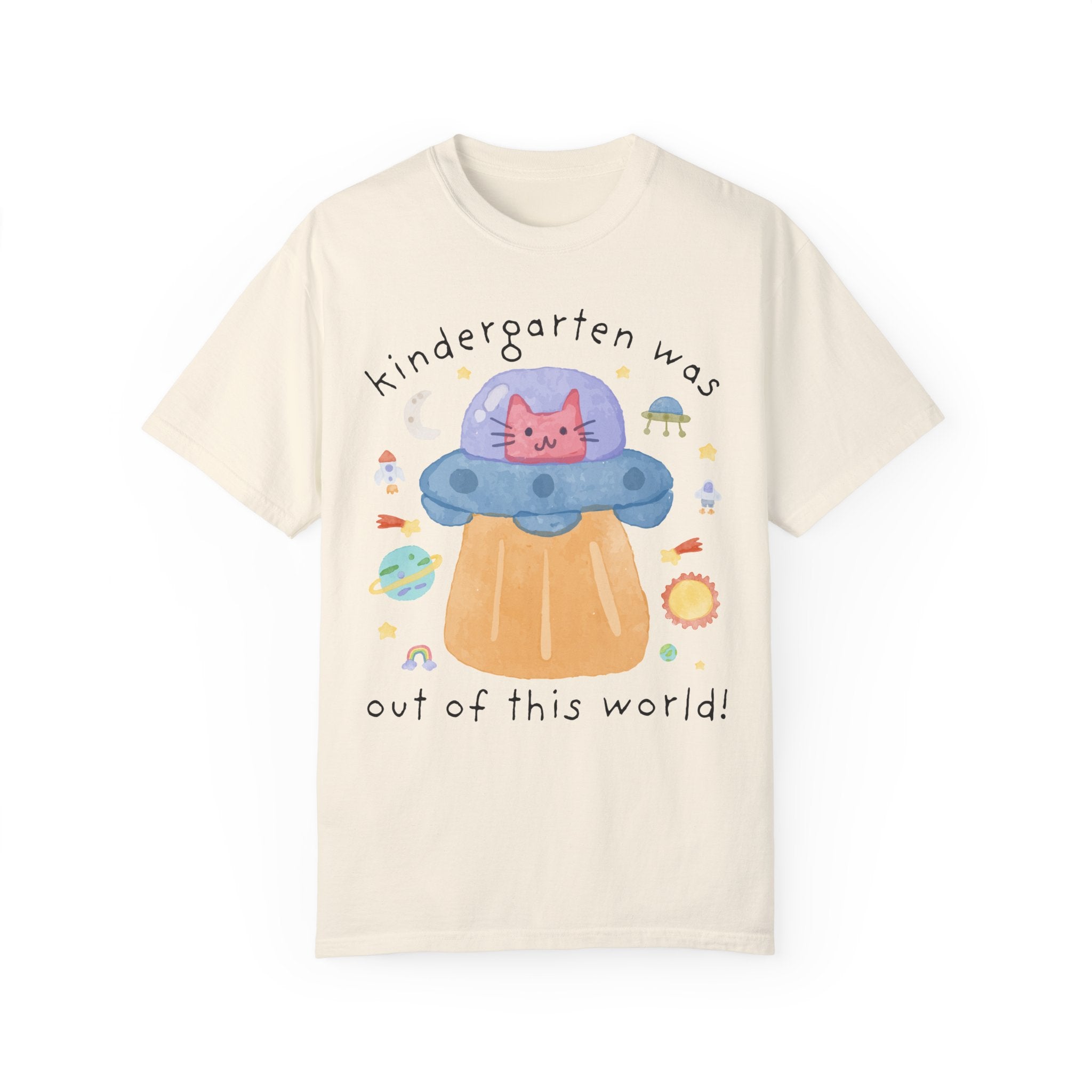 Last Day of School Cat Lover Tee Shirt: Funny Saying UFO Space Lover Shirt, End of School Year Matching Tee for Kindergarten Teacher or Crew - Opal and June