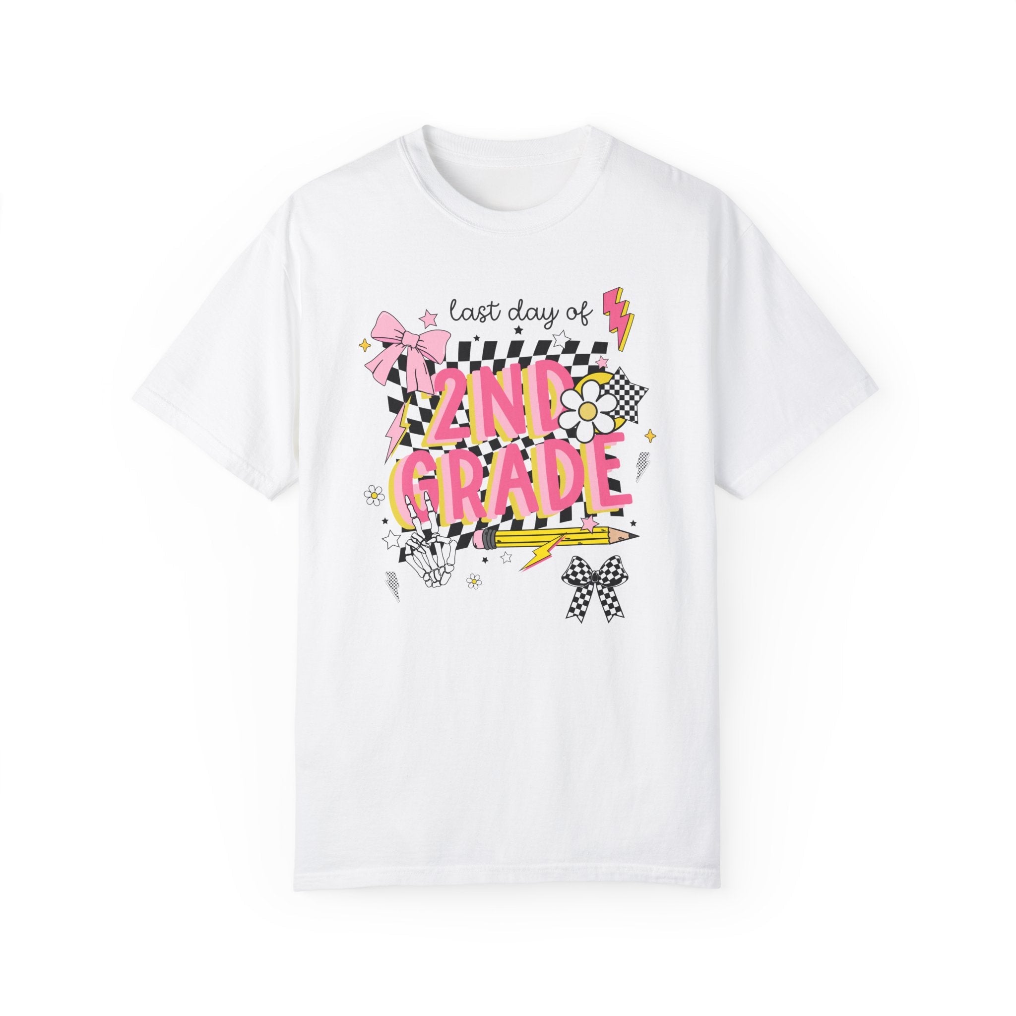 Last Day of School Second Grade Teacher Tee Shirt: Cute Nineties Throwback T-Shirt for Second Grade Crew, 2nd Grade Teaching Assistant Tee - Opal and June