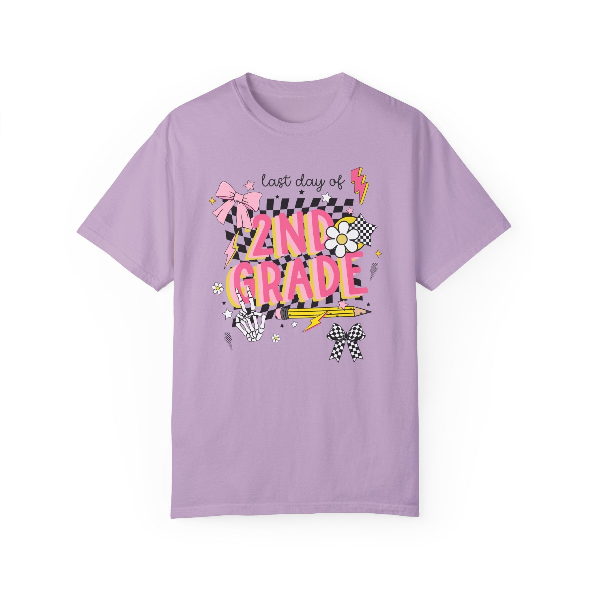 Last Day of School Second Grade Teacher Tee Shirt: Cute Nineties Throwback T-Shirt for Second Grade Crew, 2nd Grade Teaching Assistant Tee - Opal and June
