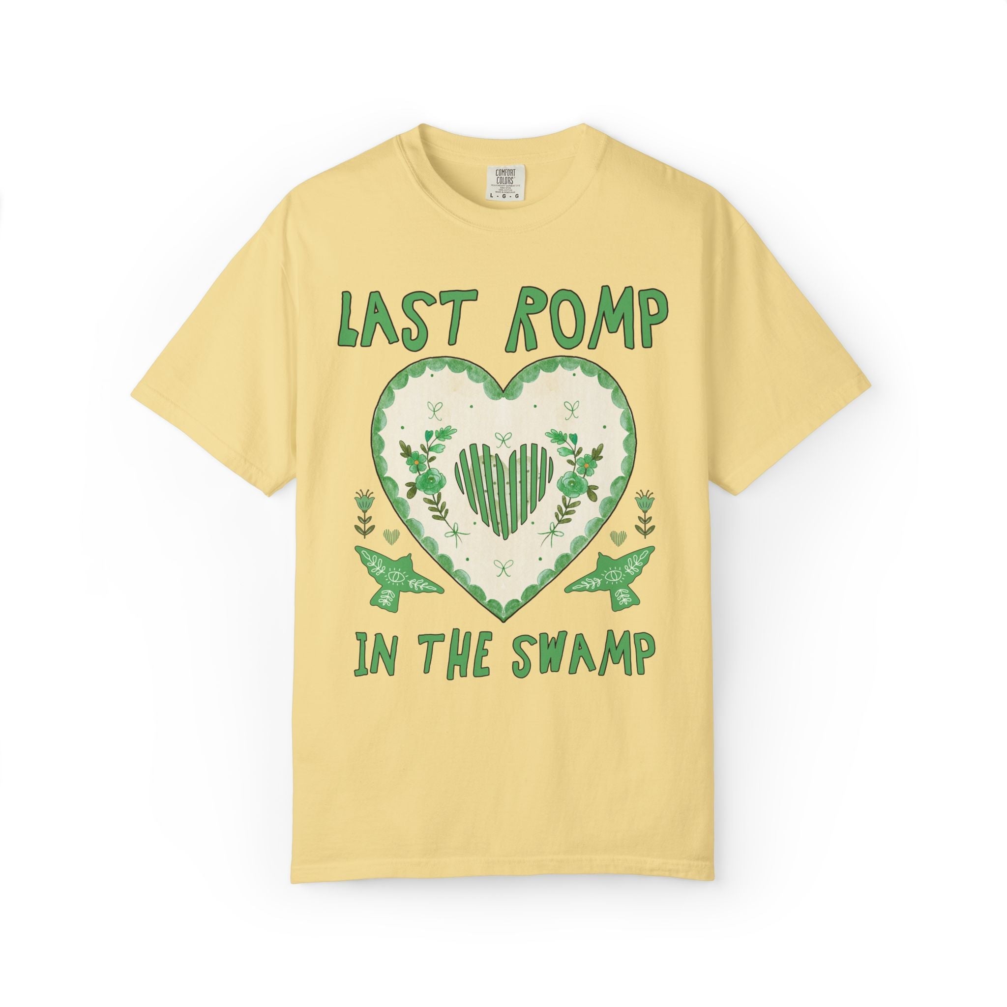 Last Romp Before the Swamp: Unhinged and Silly Bachelorette Party T-Shirt, Funky and Kitschy Wedding Vibes, T-Shirt for Newly Engaged Bride - Opal and June