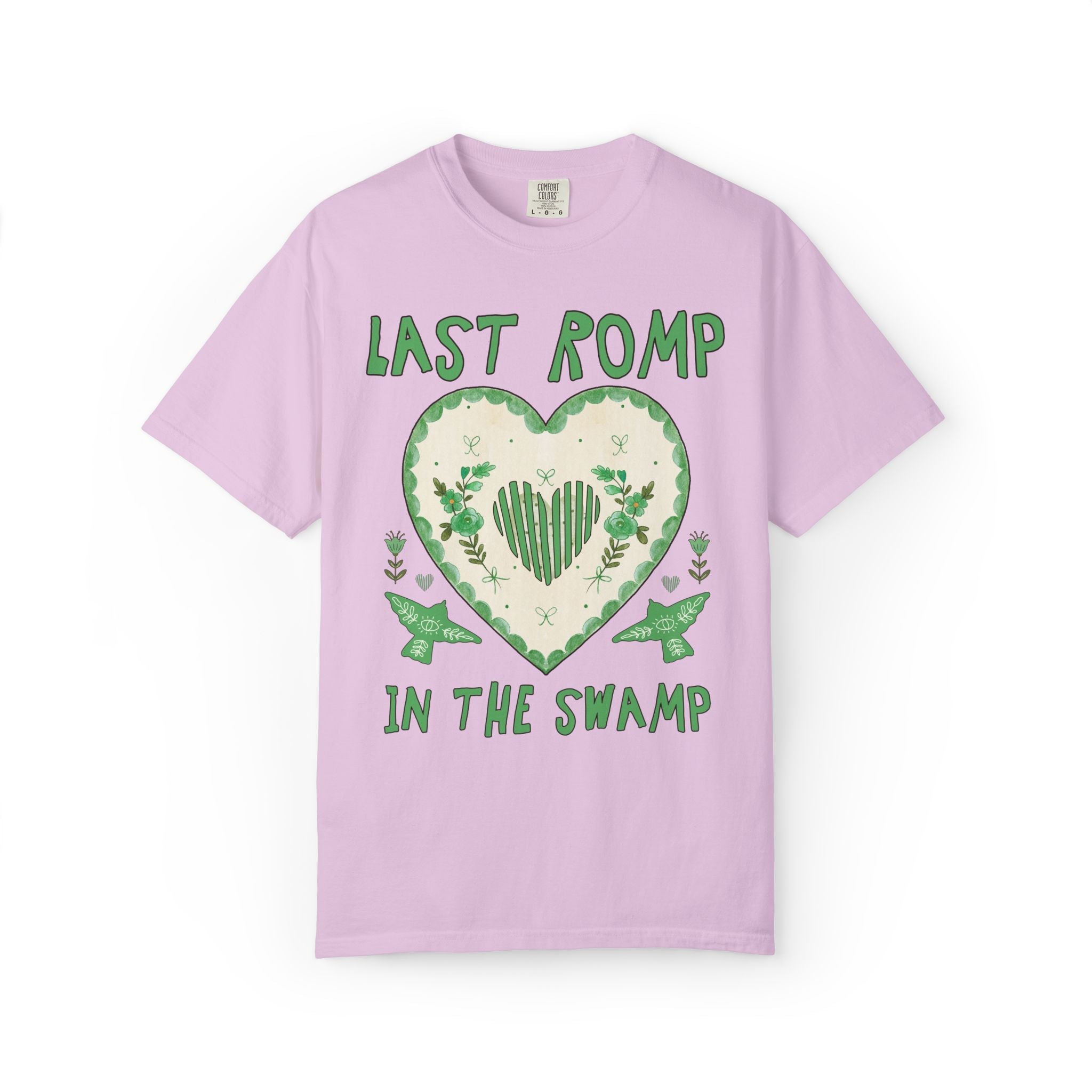Last Romp Before the Swamp: Unhinged and Silly Bachelorette Party T-Shirt, Funky and Kitschy Wedding Vibes, T-Shirt for Newly Engaged Bride - Opal and June