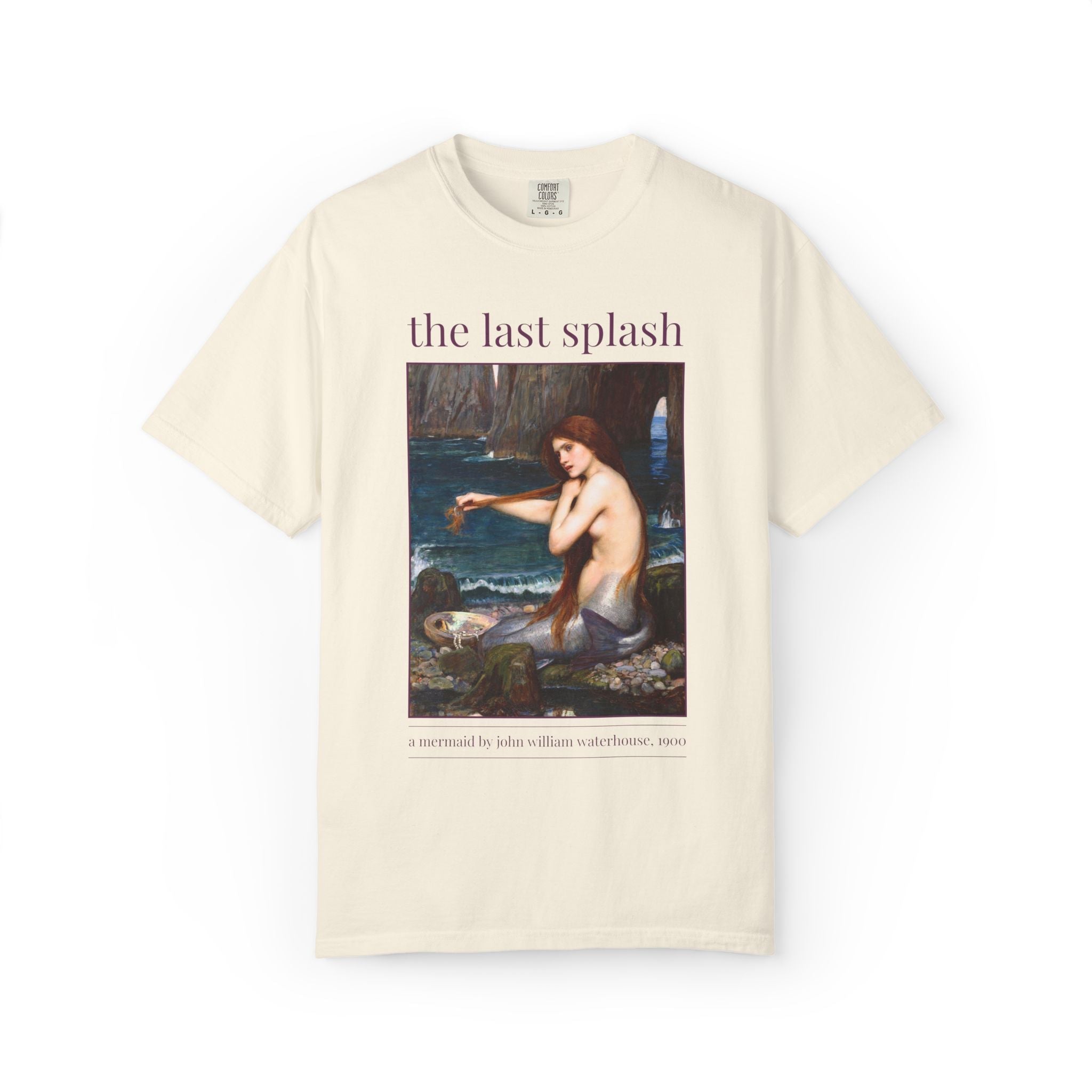 Last Splash Art History Bachelorette Tee Shirt: A Mermaid by John William Waterhouse, Colorful Maximalist Bridal Party Tee for Bookish Bride - Opal and June