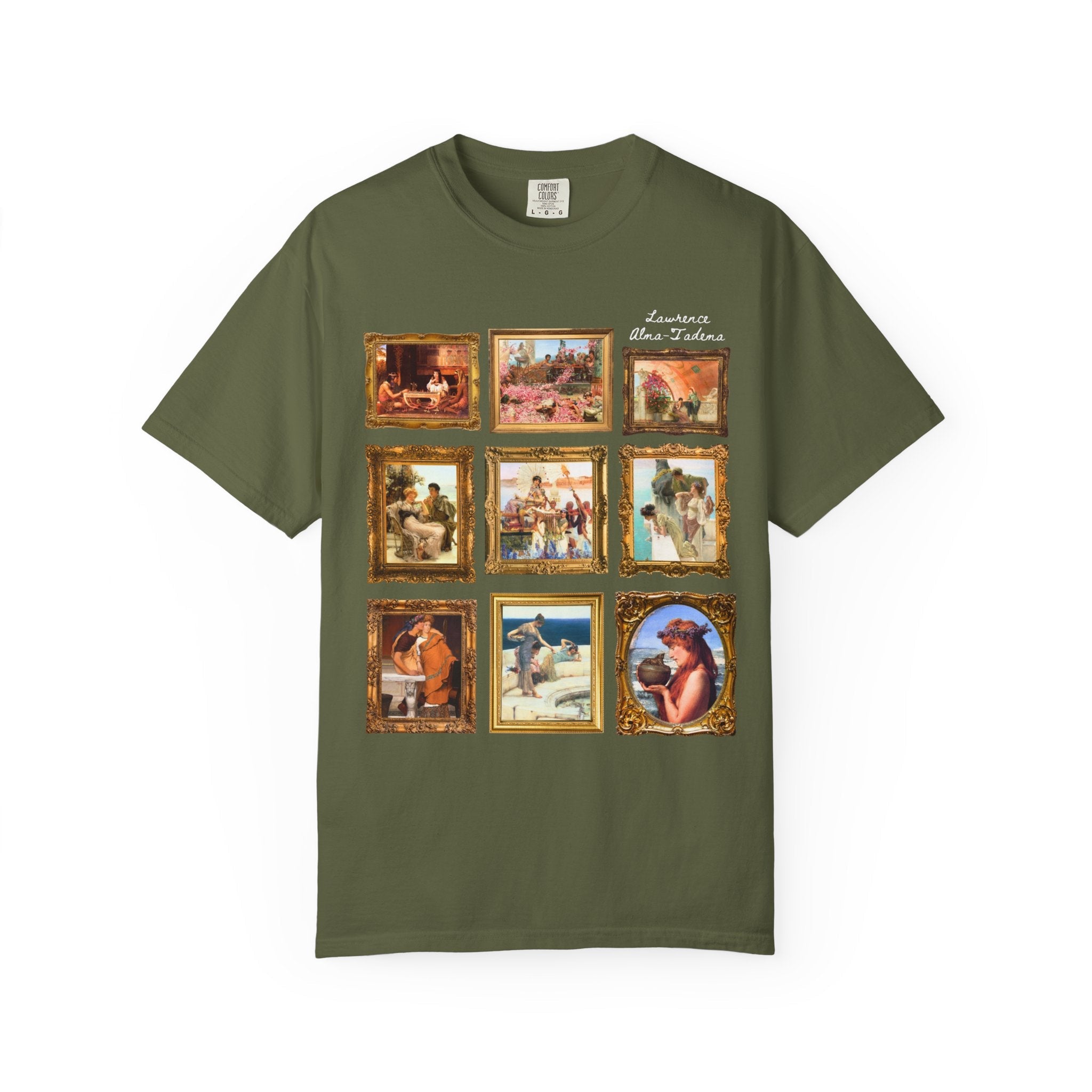 Lawrence Alma - Tadema Art History Tee Shirt, Academicism Art Movement, 19th Century Art History Gift, German Art History Professor Floral Tee - Opal and June