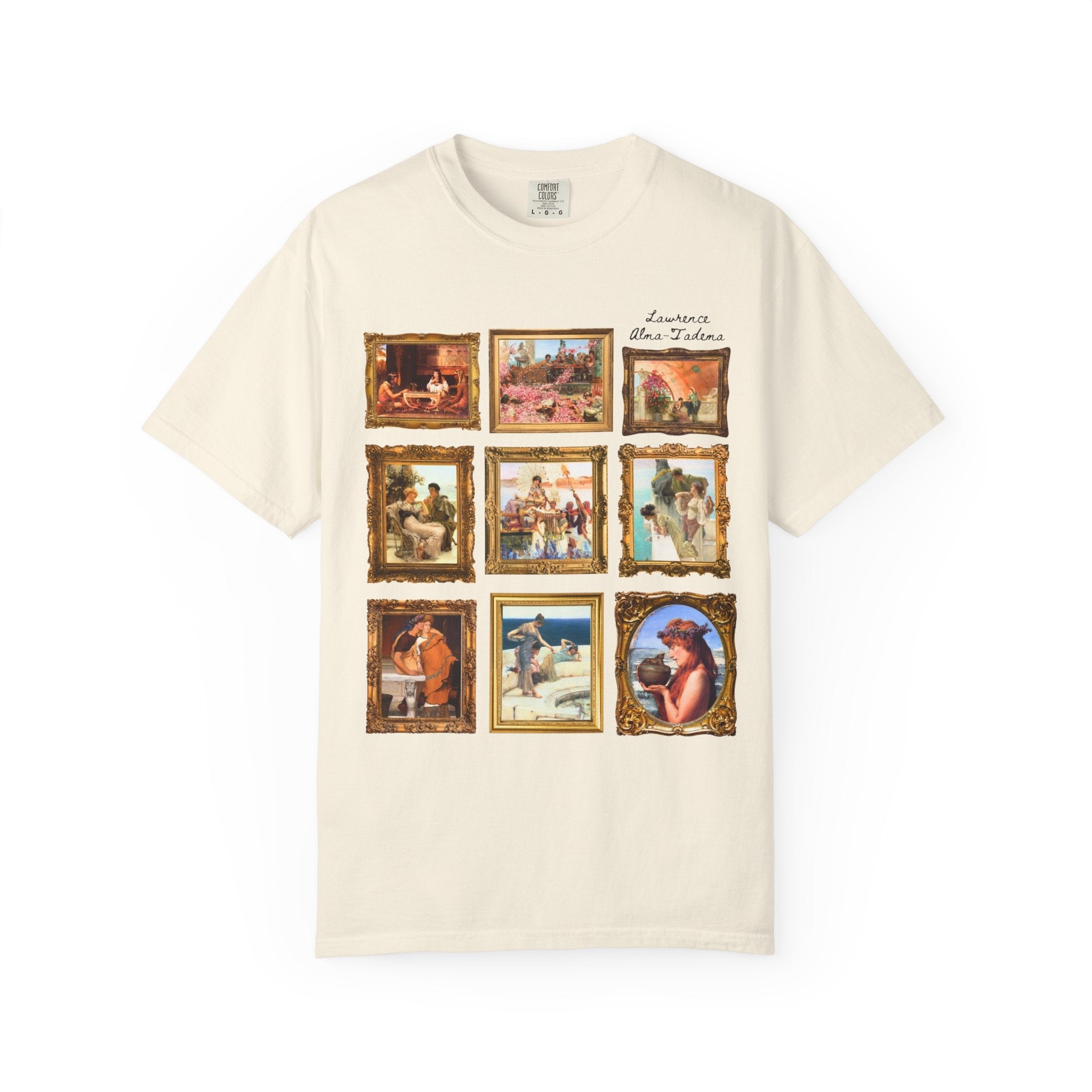 Lawrence Alma - Tadema Art History Tee Shirt, Academicism Art Movement, 19th Century Art History Gift, German Art History Professor Floral Tee - Opal and June