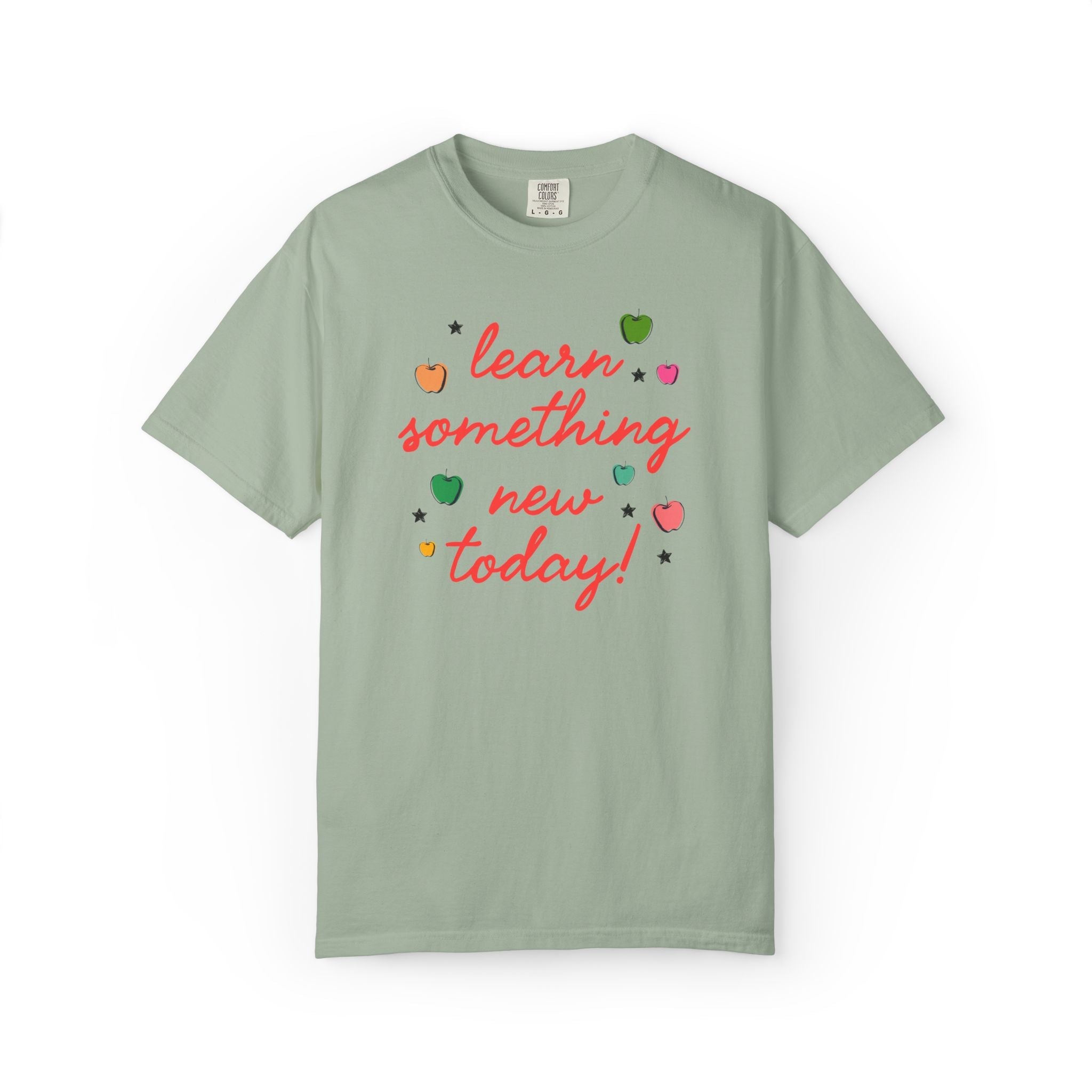 Learn Something New Today T-Shirt with Apples: Cute Back to School Teacher Tee for Paraprofessional, New Teacher Gift, First Day of School - Opal and June