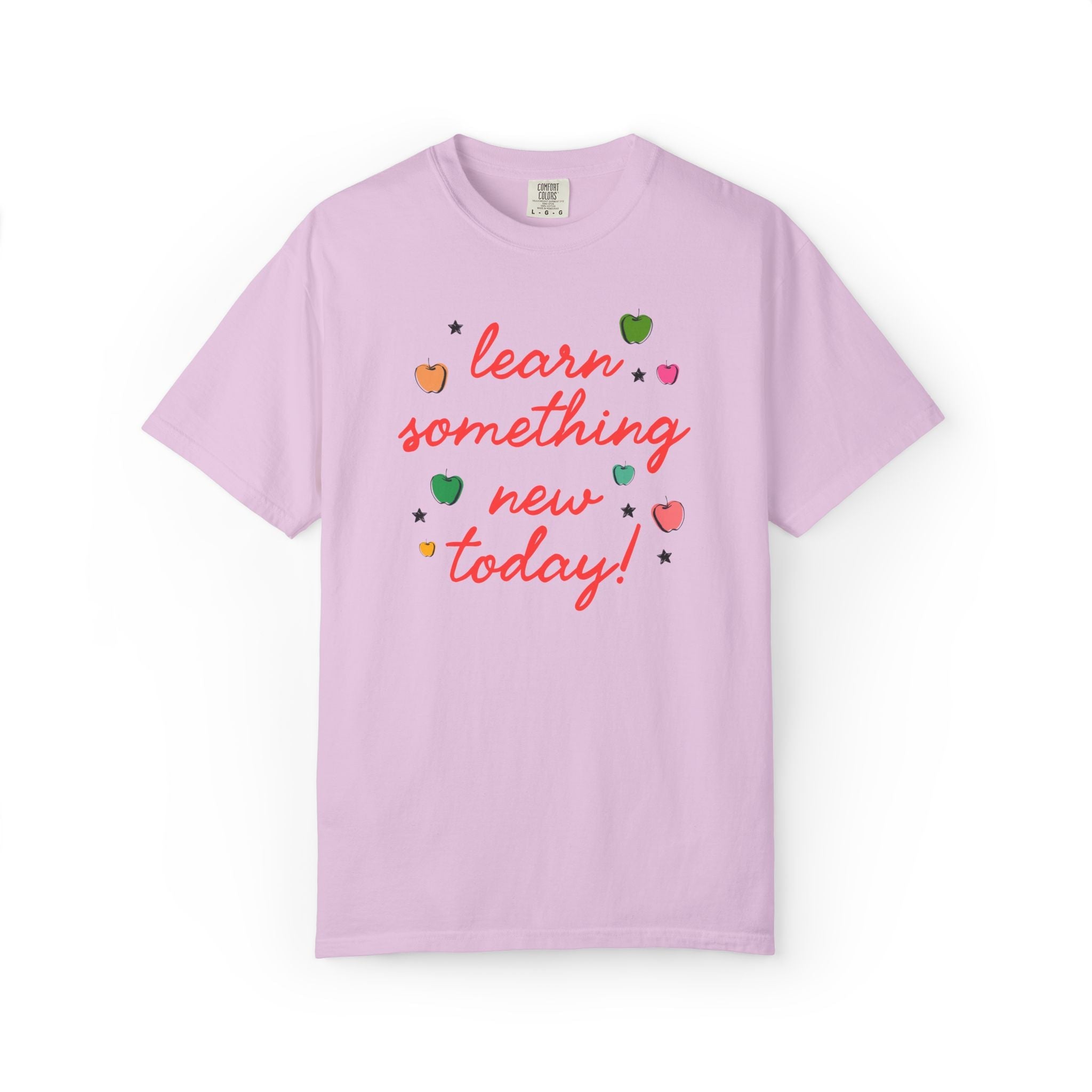 Learn Something New Today T-Shirt with Apples: Cute Back to School Teacher Tee for Paraprofessional, New Teacher Gift, First Day of School - Opal and June