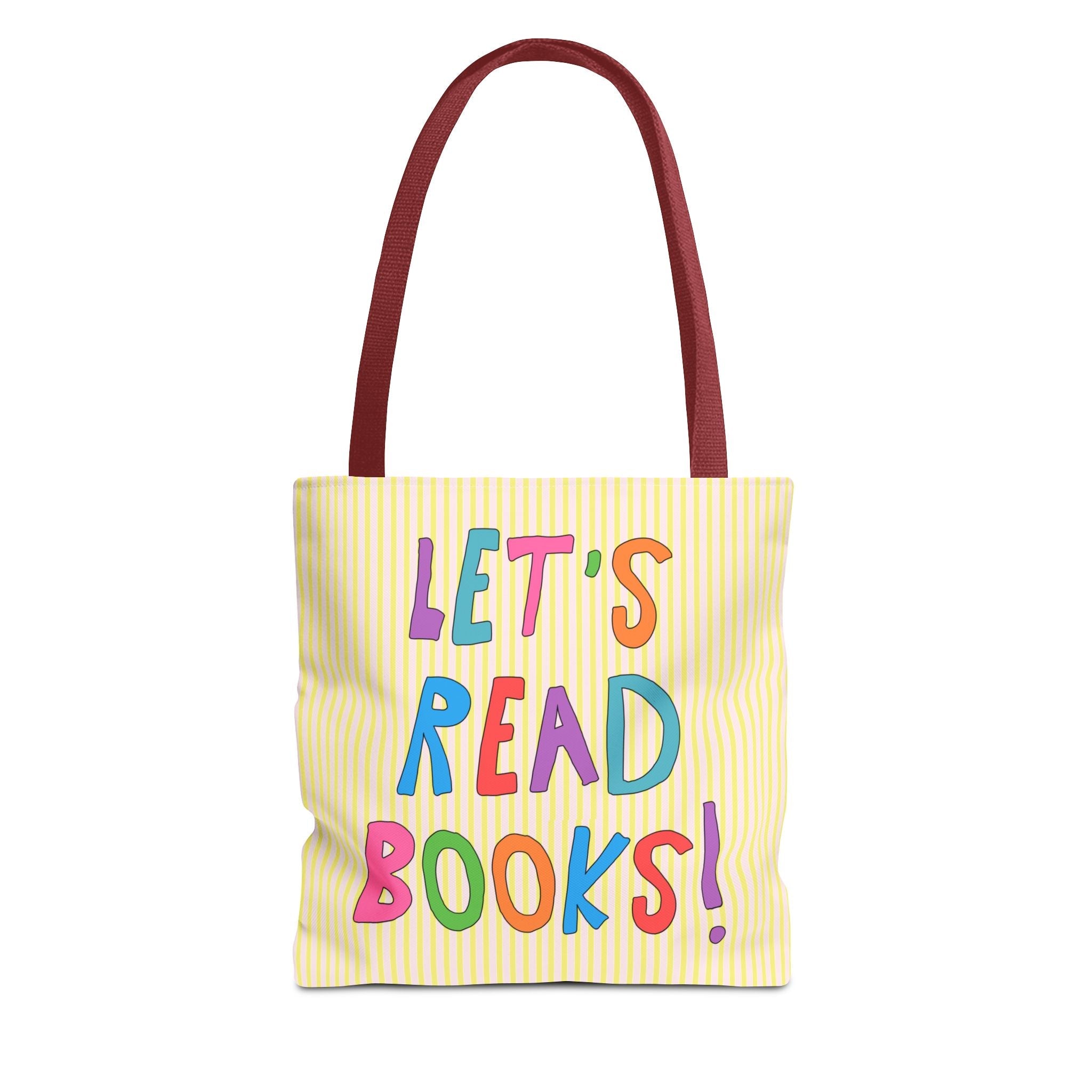 Let's Read Books: Elementary School Librarian or Reading Teacher Tote Back, Back to School, Cute Bookish Tote, Reading Month, Romance Reader - Opal and June