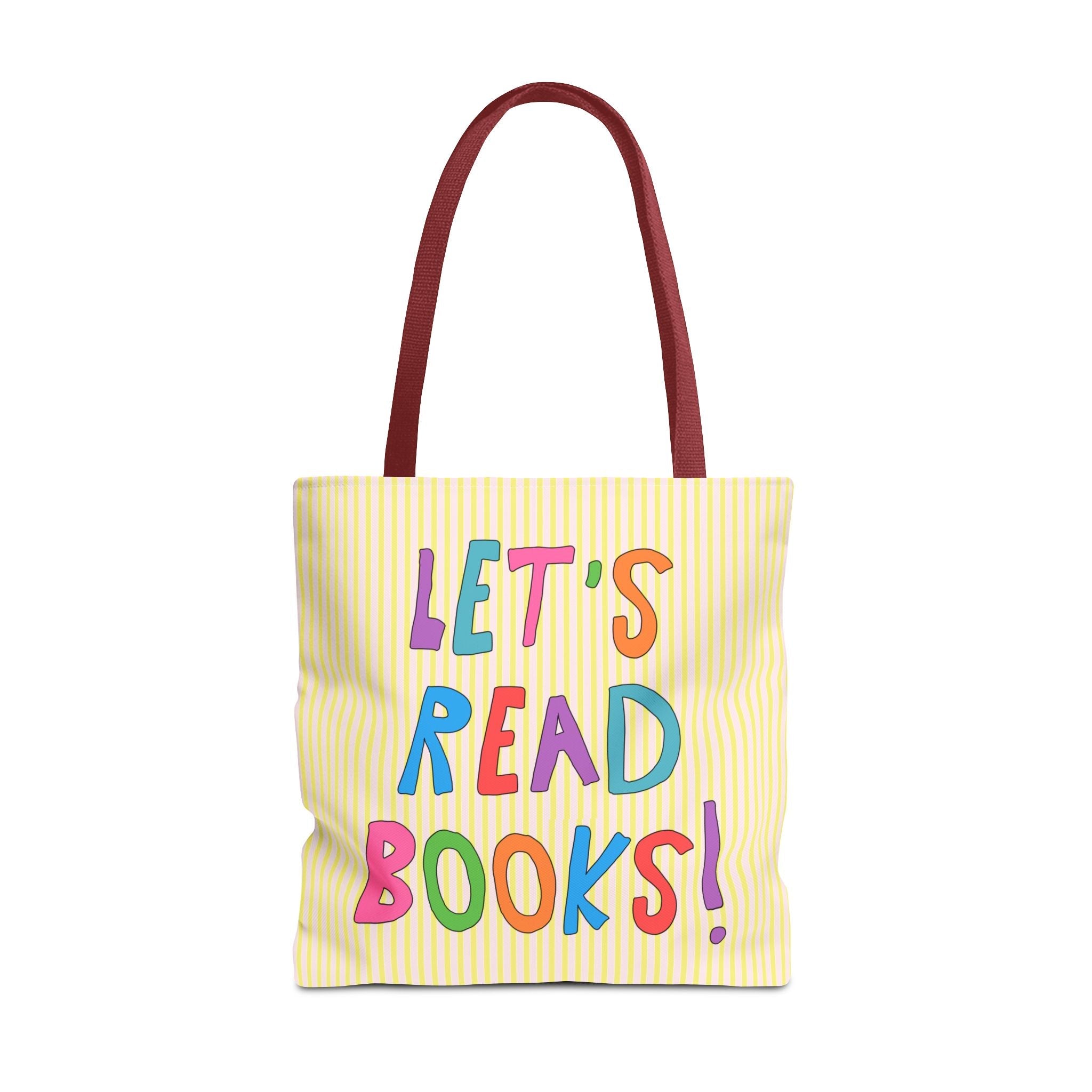 Let's Read Books: Elementary School Librarian or Reading Teacher Tote Back, Back to School, Cute Bookish Tote, Reading Month, Romance Reader - Opal and June