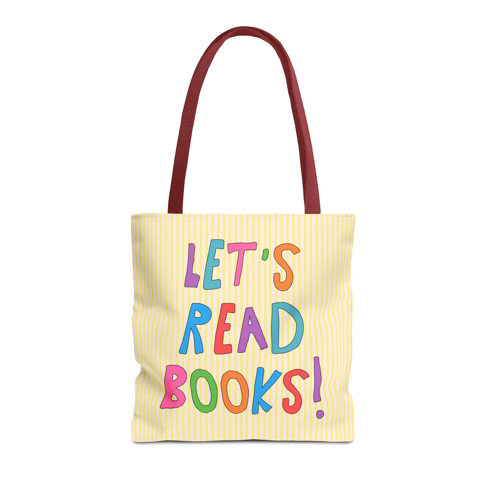 Let's Read Books: Elementary School Librarian or Reading Teacher Tote Back, Back to School, Cute Bookish Tote, Reading Month, Romance Reader - Opal and June