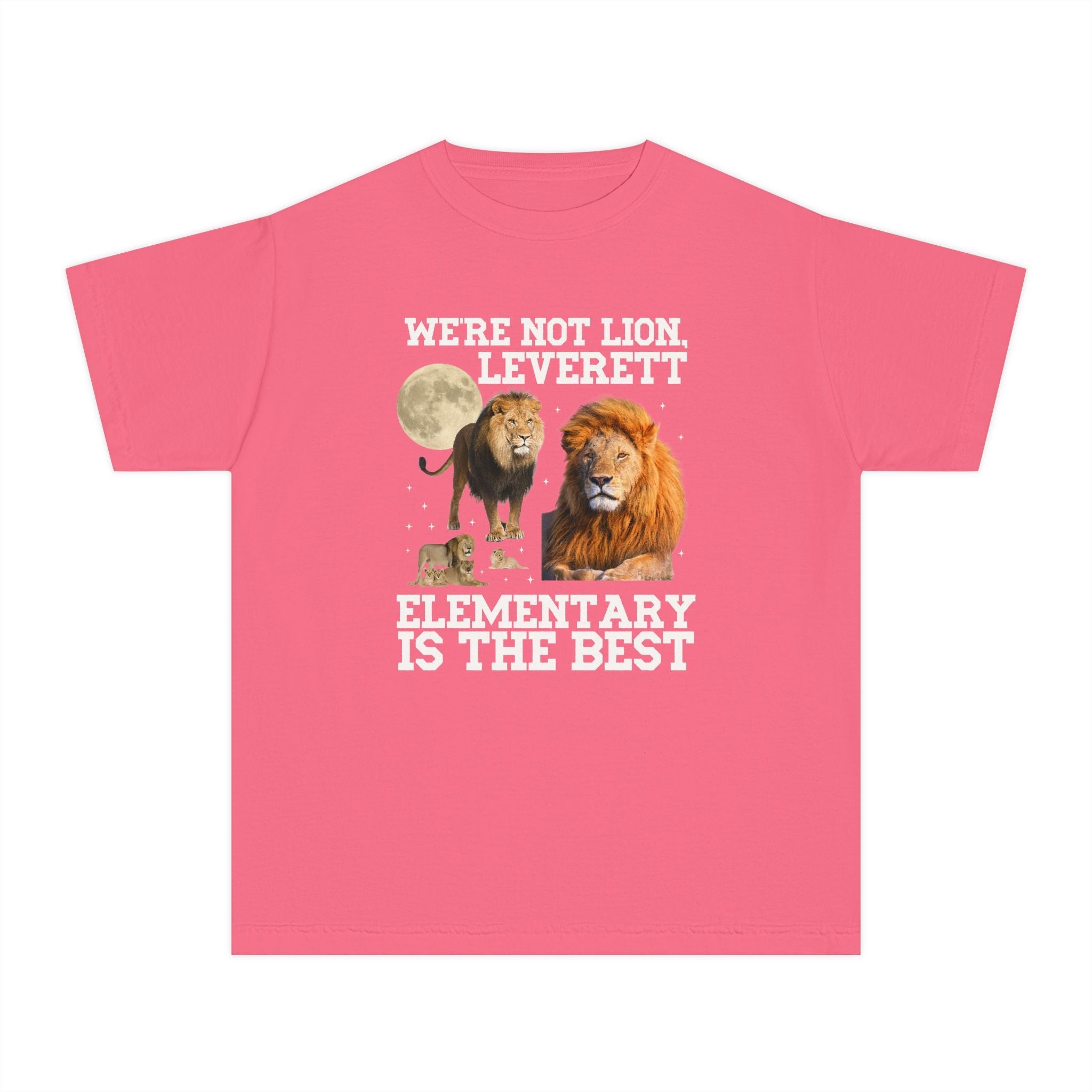 Leverett Elementary Kids Tee Shirt: We're Not Lion, Leverett Elementary is The Best | FPS + Opal and June T-Shirt, Fayetteville Public Schools - Opal and June