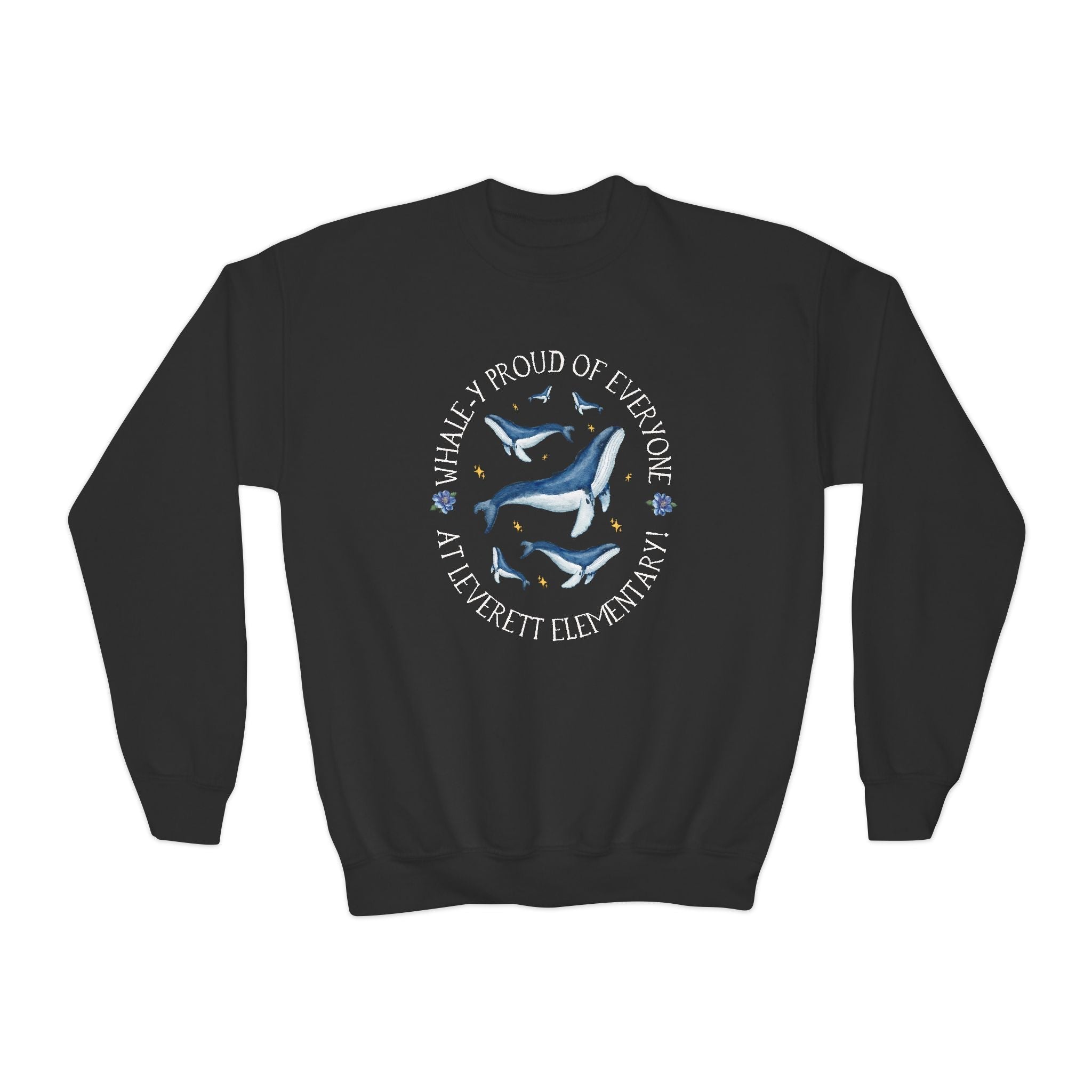 Leverett Elementary School Kids Sweatshirt: Whale - y Proud of Everyone at Leverett Elementary | FPS + Opal and June Kids Sweatshirt, Fayetteville Public Schools - Opal and June