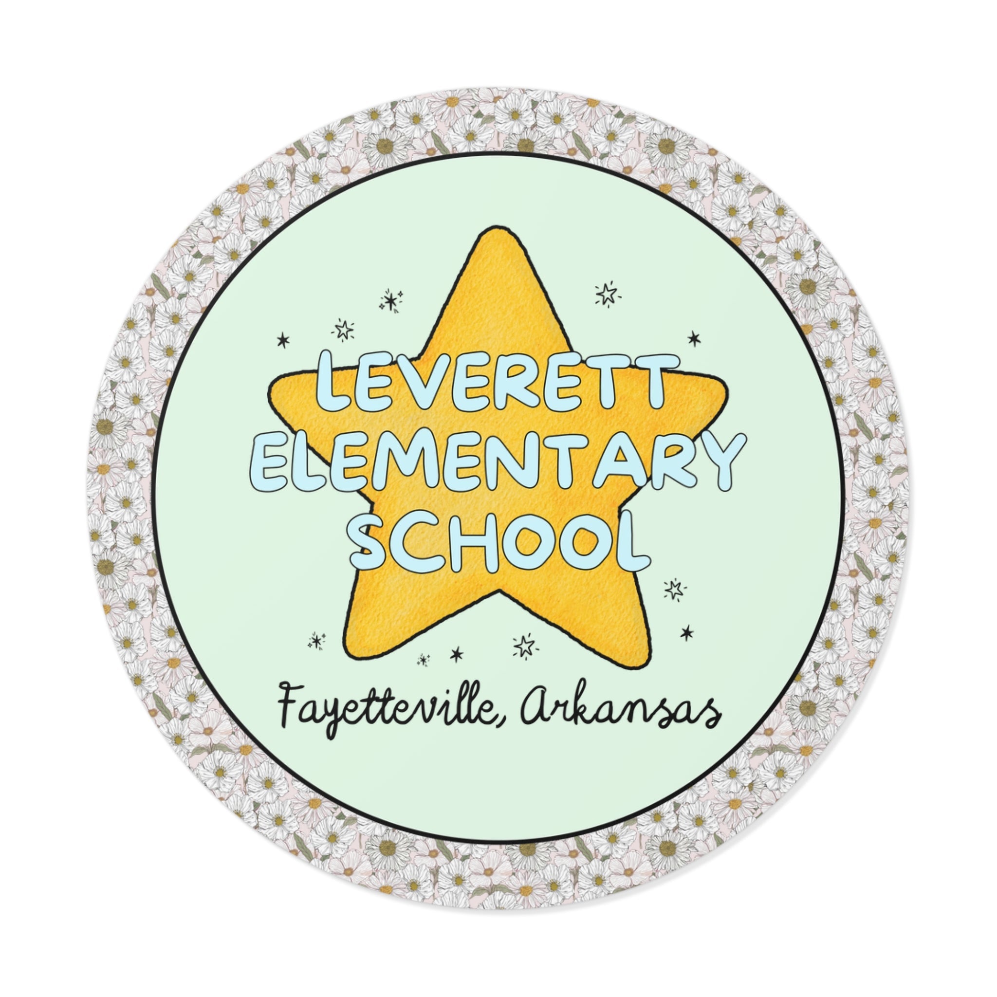 Leverett Elementary School Sticker: Star Design | FPS + Opal and June Sticker, Fayetteville Public Schools - Opal and June