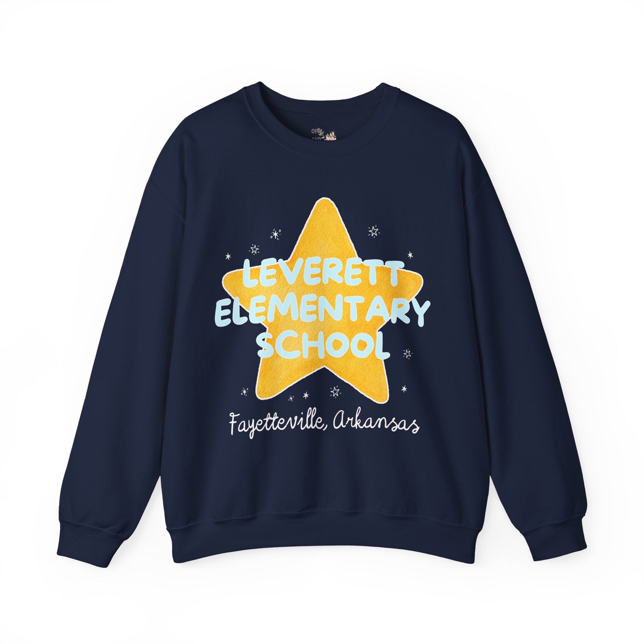 Leverett Elementary School Sweatshirt: Star Design | FPS + Opal and June Sweatshirt, Fayetteville Public Schools - Opal and June