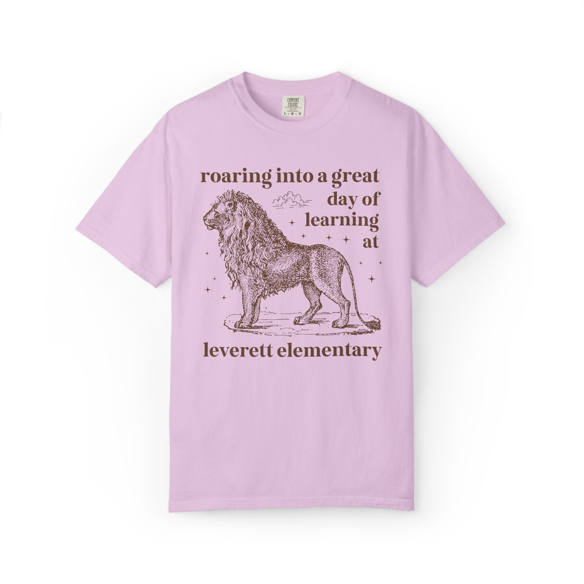 Leverett Elementary School Tee Shirt: Roaring Into a Great Day of Learning | FPS + Opal and June Tee Shirt, Fayetteville Public Schools - Opal and June