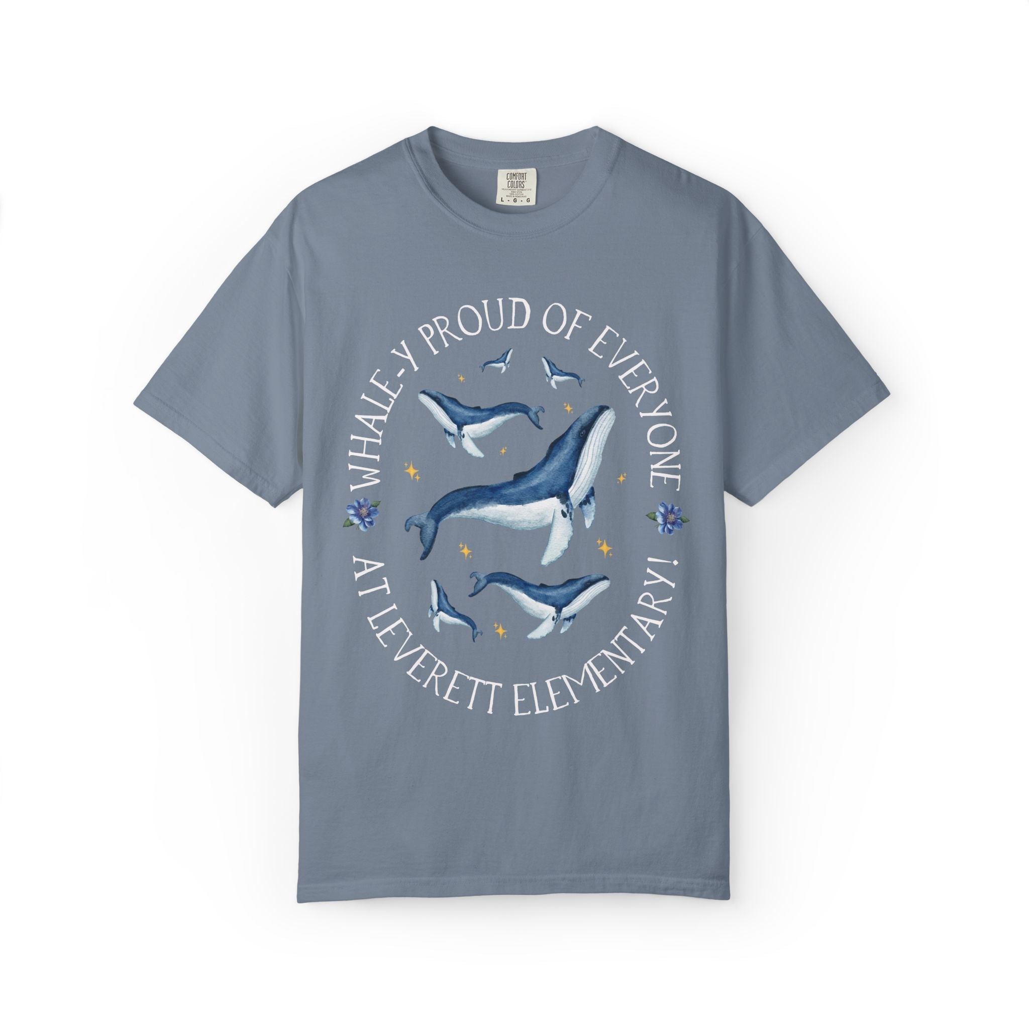 Leverett Elementary School Tee Shirt: Whale - y Proud of Everyone at Leverett Elementary | FPS + Opal and June Tee Shirt, Fayetteville Public Schools - Opal and June