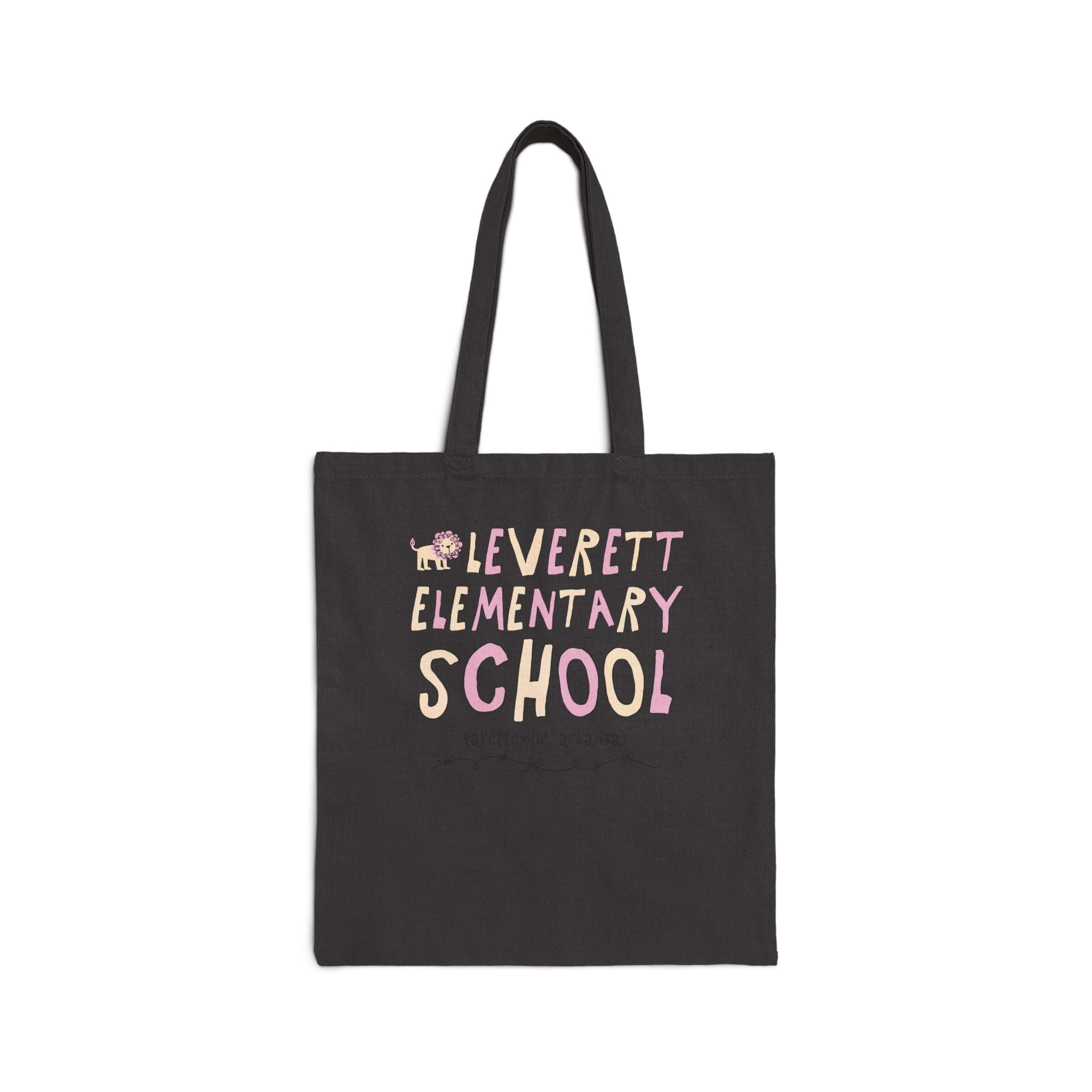 Leverett Elementary School Tote Bag: Pink and Beige | FPS + Opal and June Tote Bag, Fayetteville Public Schools - Opal and June