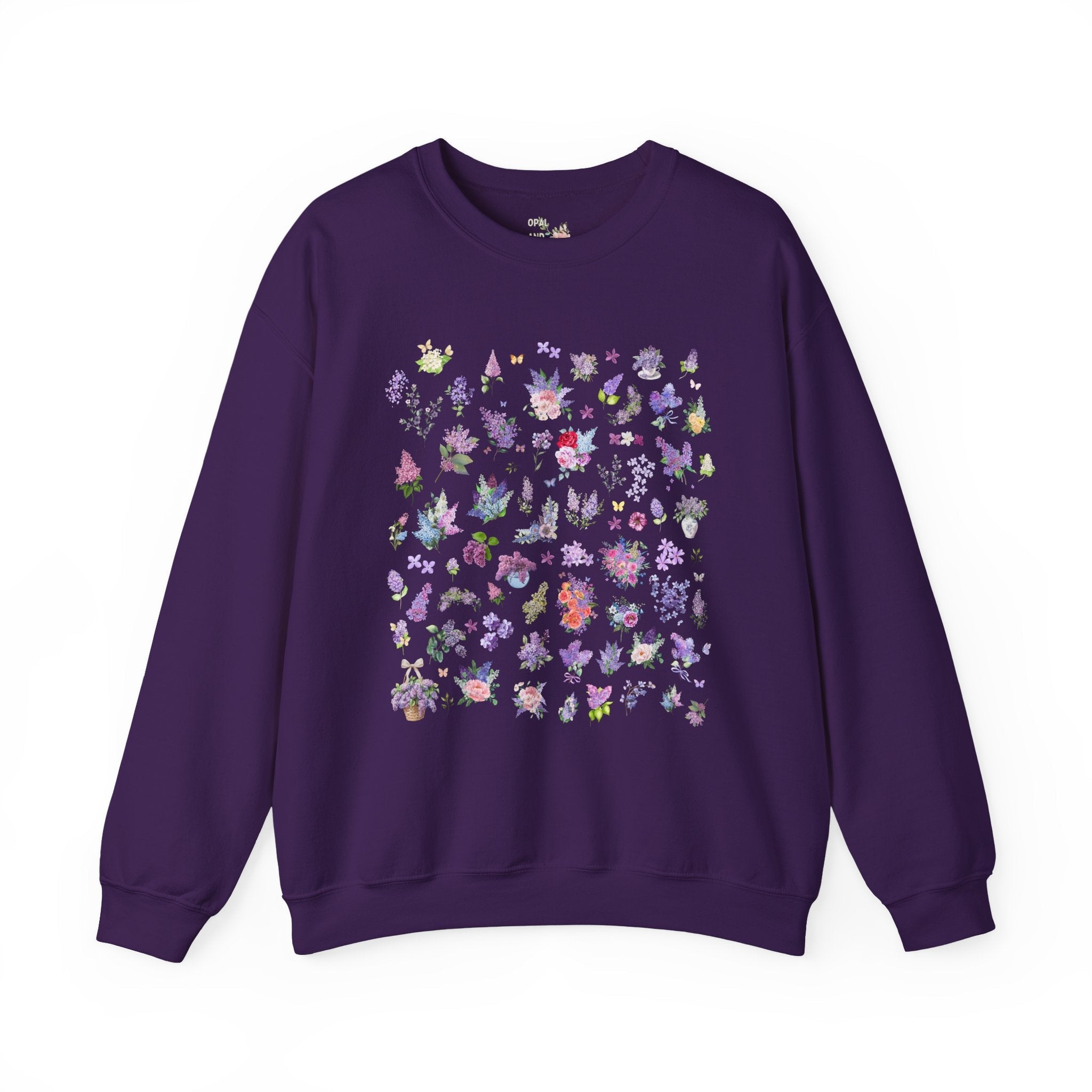 Lilac Flower Sweatshirt for Mom Who Loves Flowers, May Birth Month Gift for Mother's Day, Cute Birthday Present for Daughter who Gardens - Opal and June