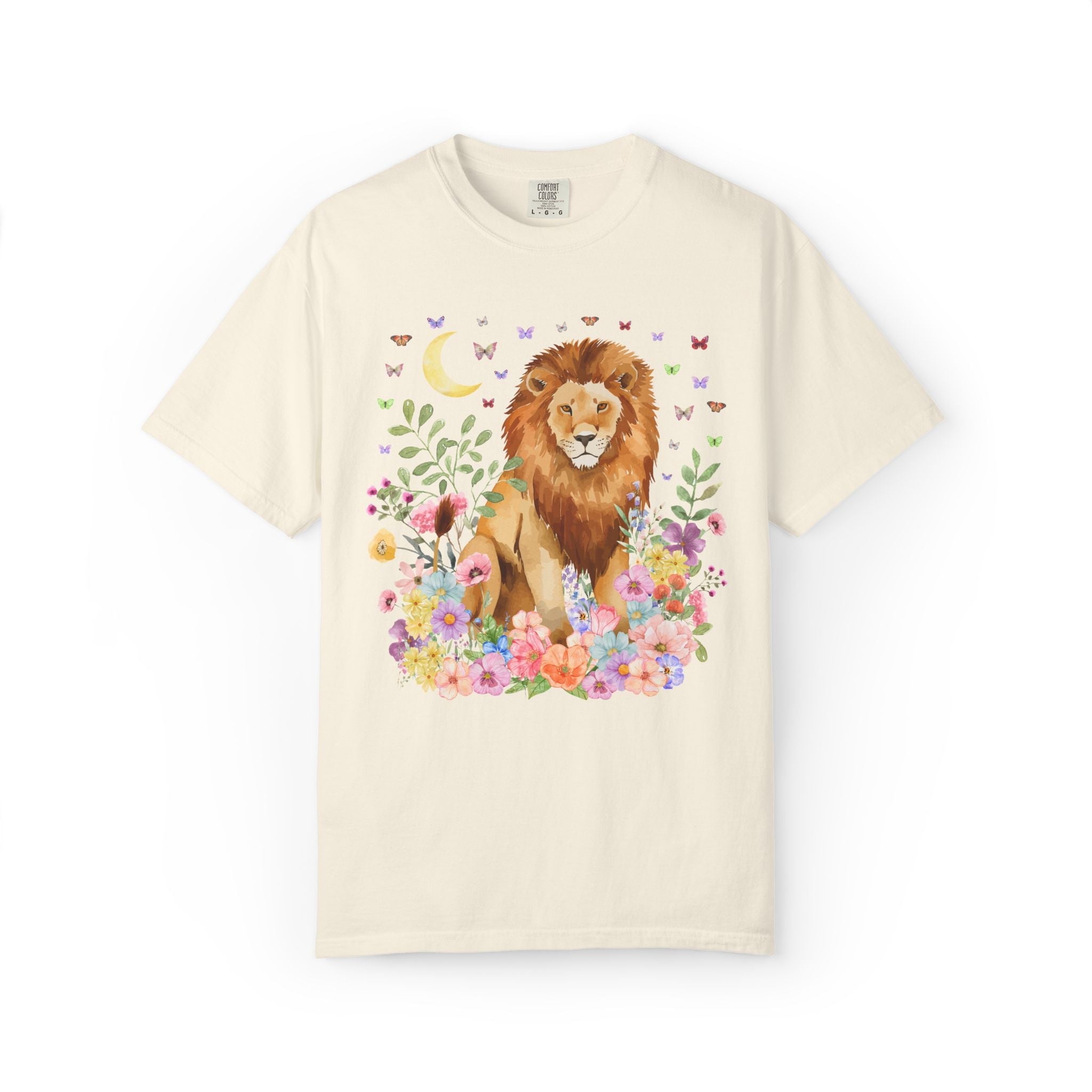 Lion Goblincore Tee Shirt with Flowers - Opal and June